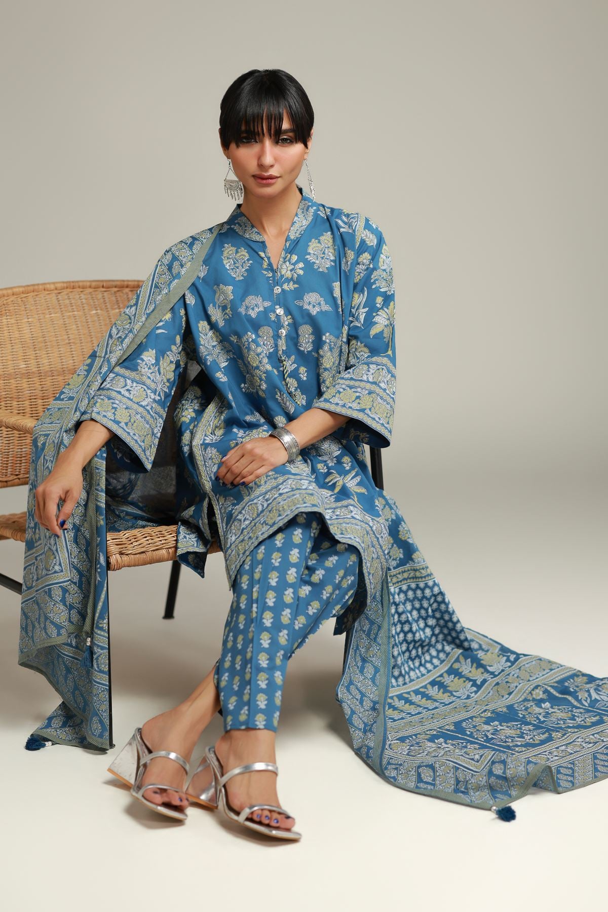 Printed Cambric Floral Cambric Kurta - 25-00-X1-03TA-VG