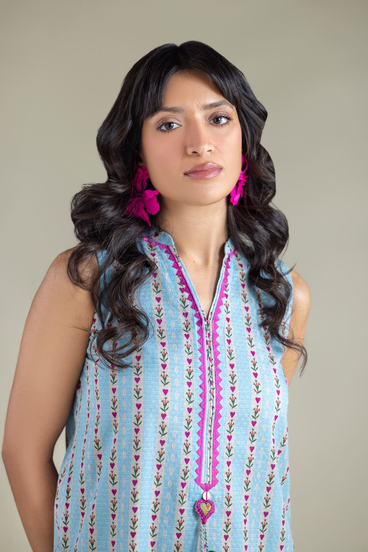 Embroidered Cotton Dobby Kurta - 1-26-108-A-F-VG