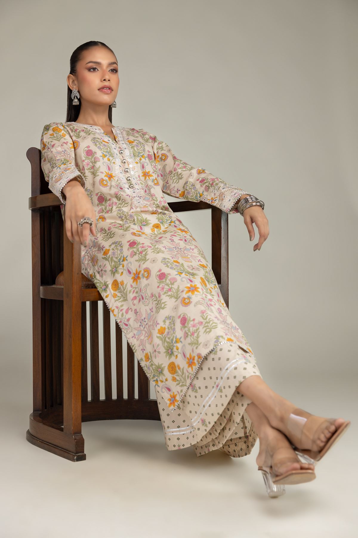 Embroidered Cotton Viscose Cotton Viscose Kurta - 2-26-201-A-C-VG