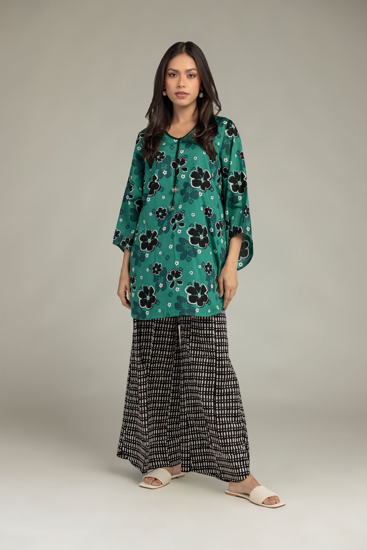 Printed Cambric Black Cambric Pants - 1-26-221-A-A1-VG