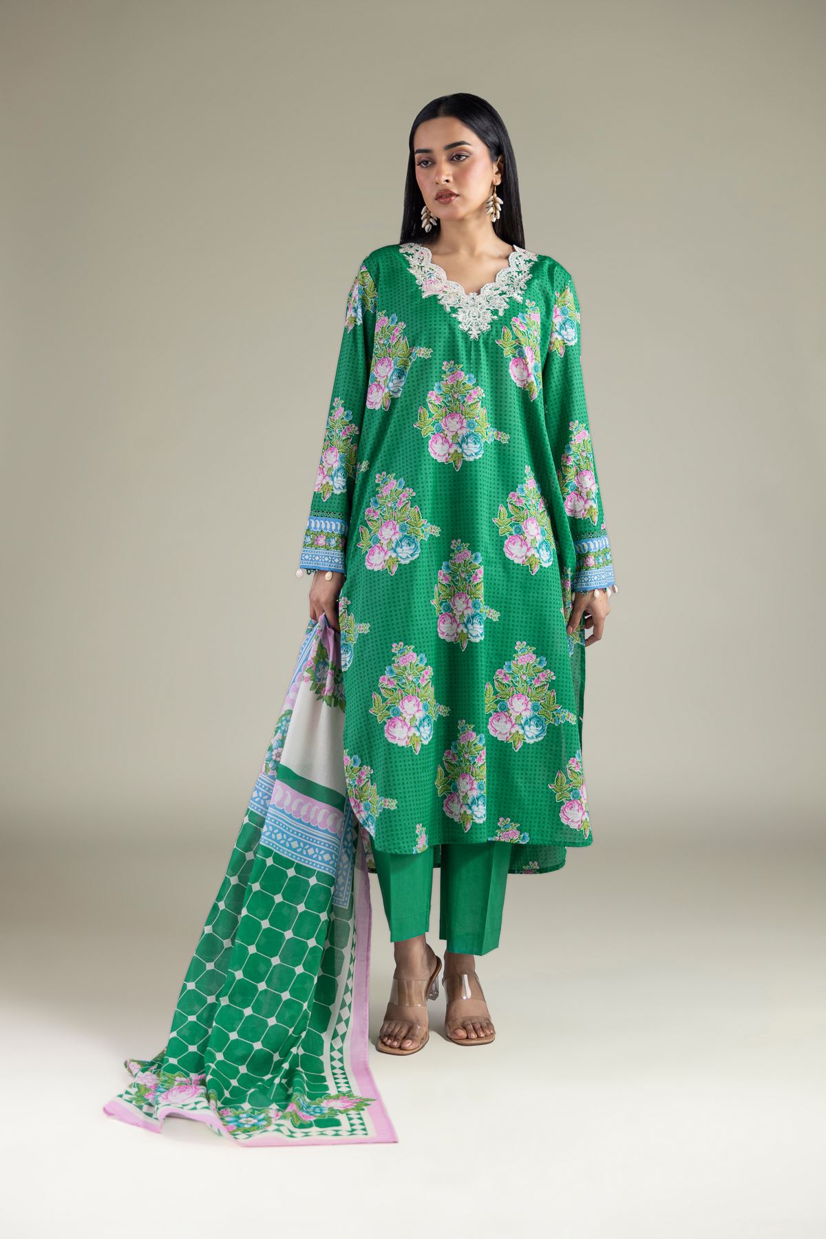 Embroidered Lawn Tailored Lawn Set - T-A11-26-101FH1-VG