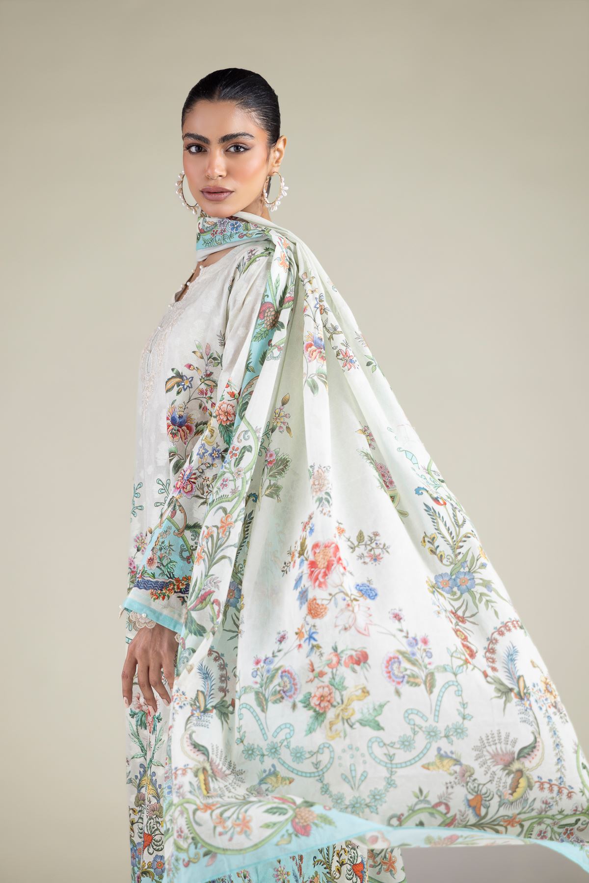 Embroidered Broshia Fabrics 3 Piece - A33-26-202FC1-E-VG
