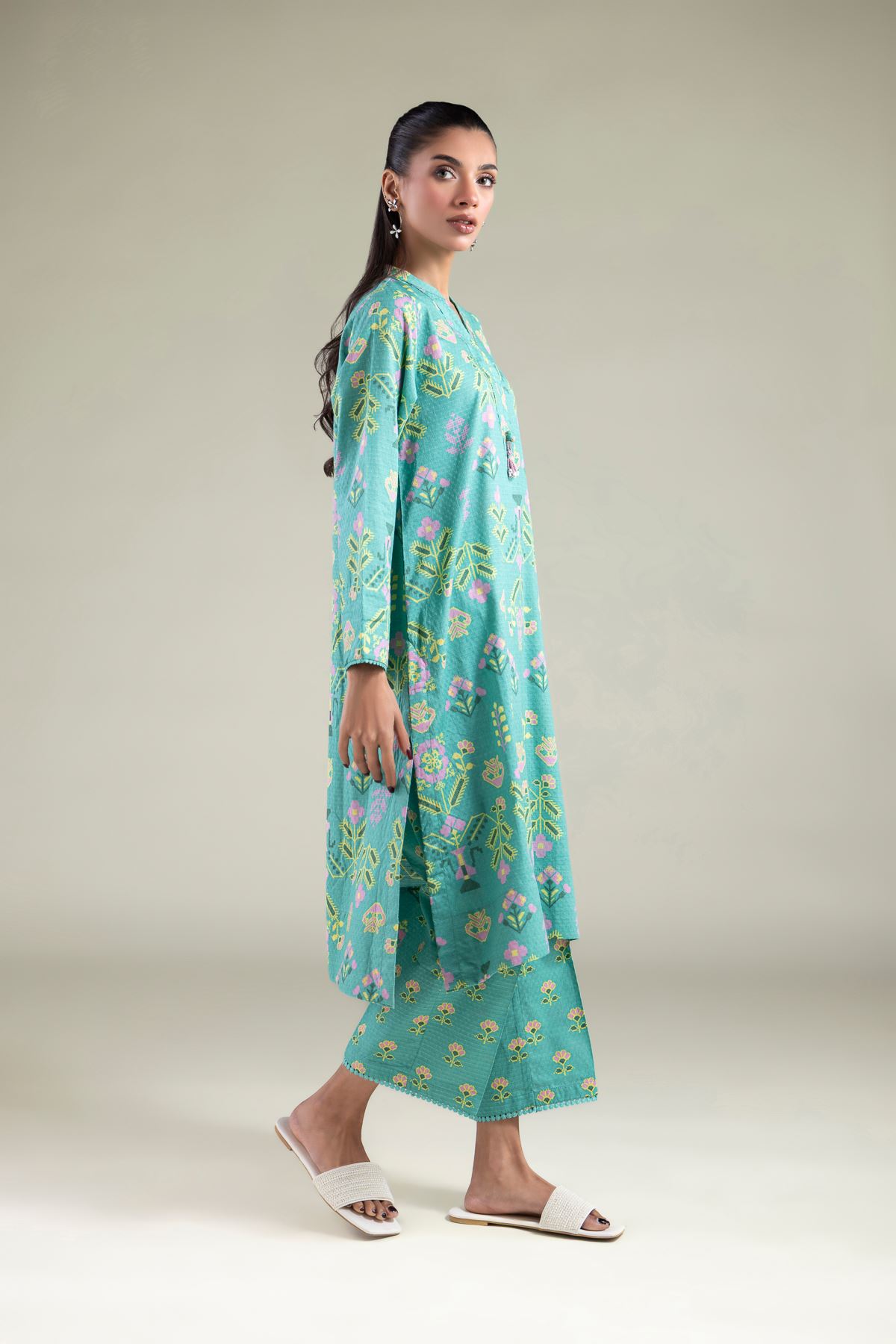 Printed Cotton Dobby Kurta - 25-00-X2-05TA-VG