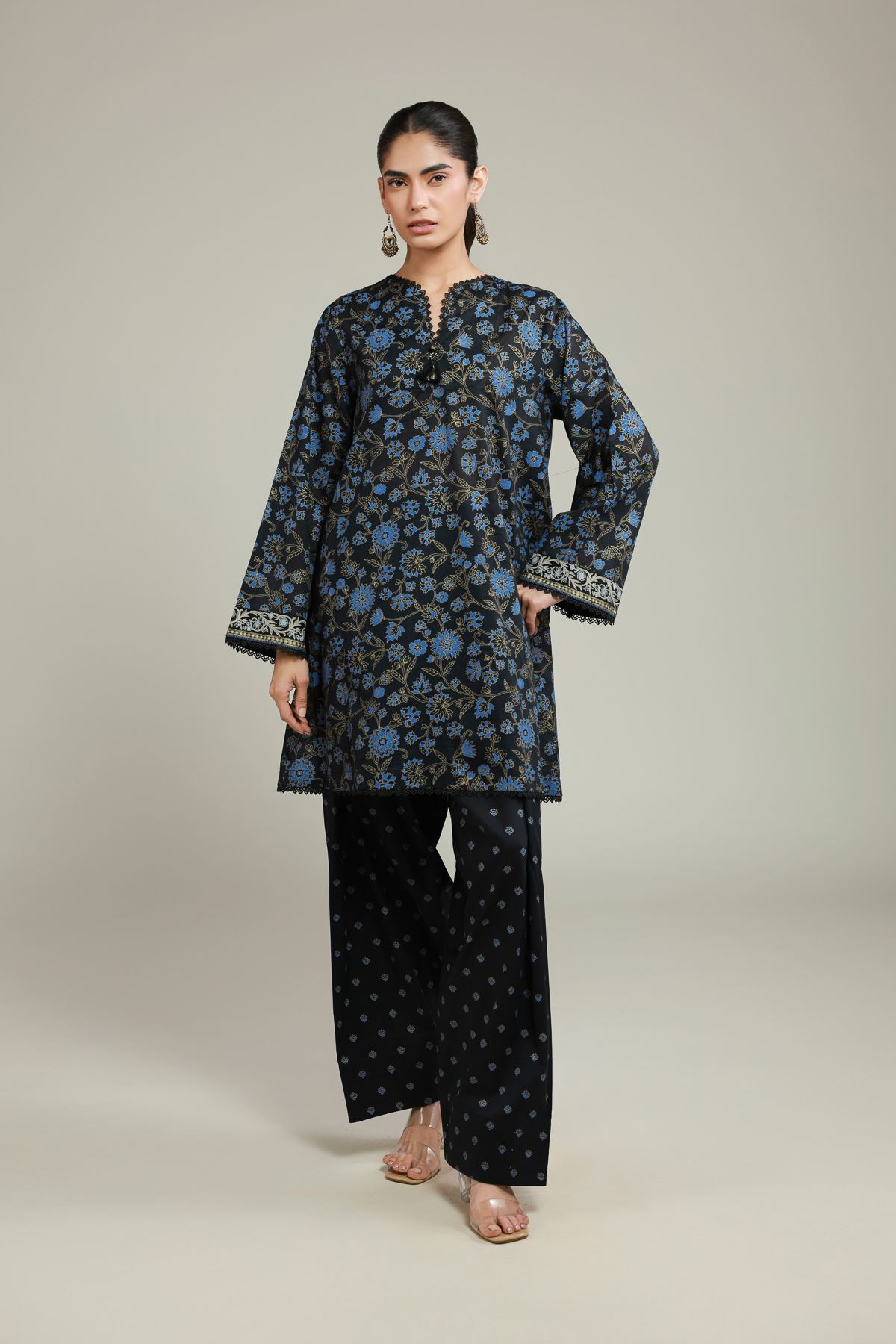 Printed Lawn Tailored 2 Piece | Top and Bottom - 1-26-119-A-G-VG