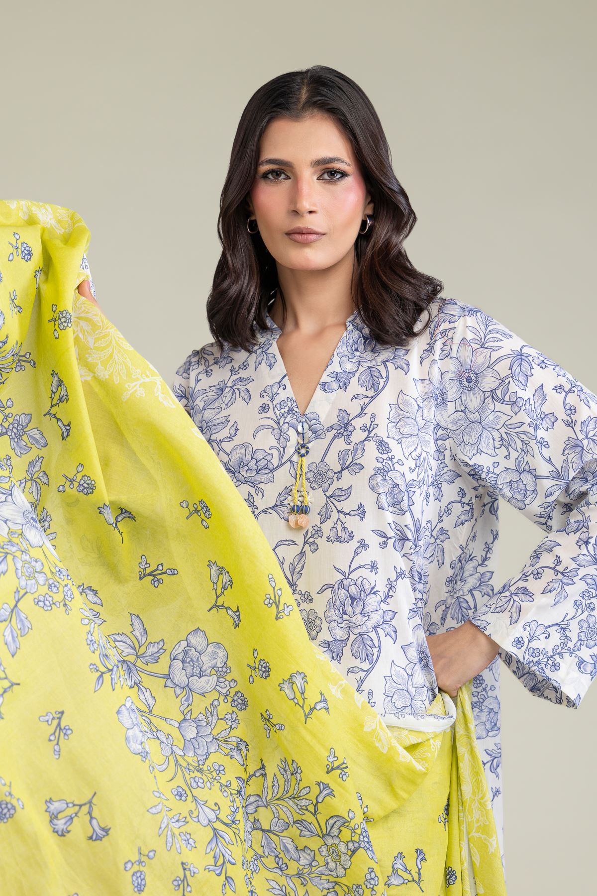 Printed Lawn Fabrics 3 Piece - A22-26-214FH1-VG