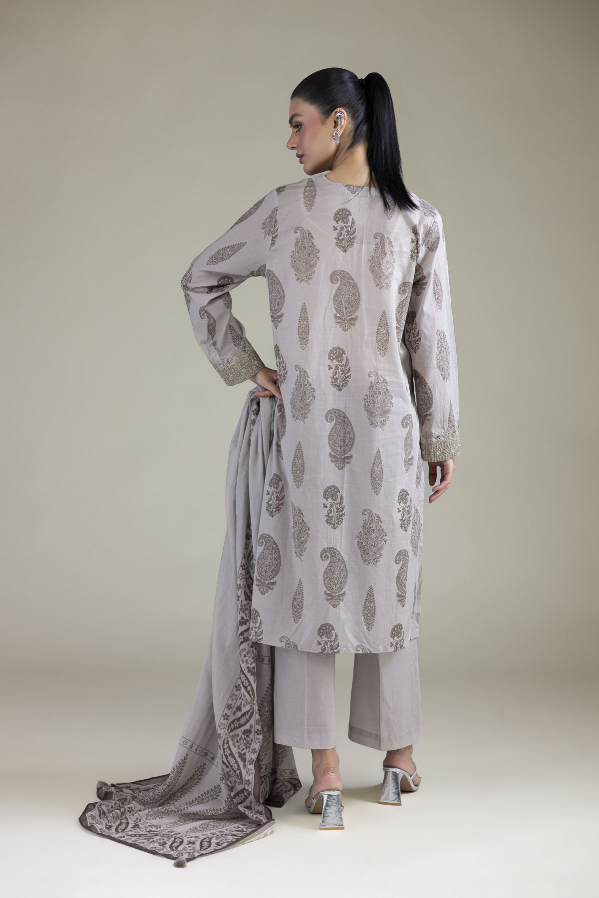 Embroidered Cambric Cambric Tailored 3-Piece - 2-26-301-B-F1-VG