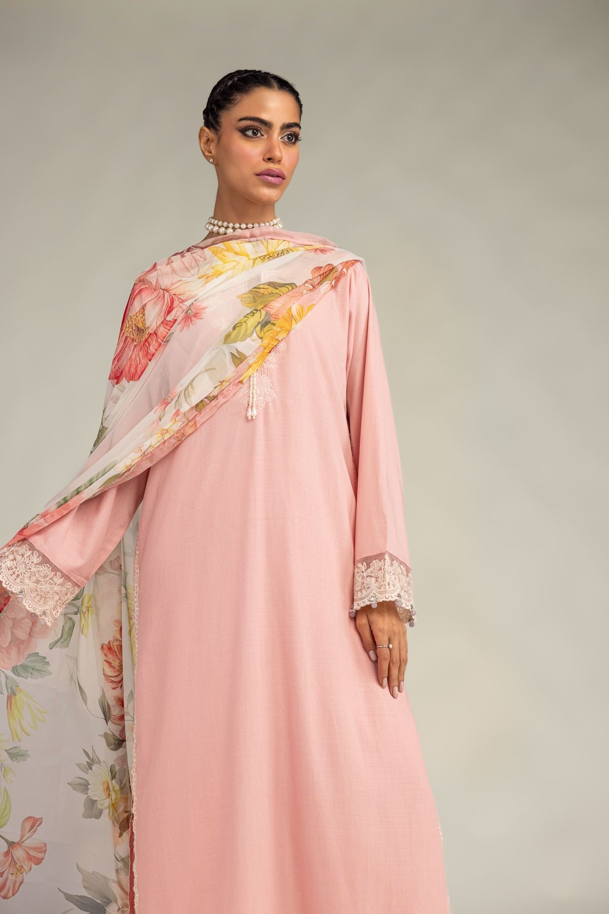 Embroidered Raw Silk Pink Silk Kurta - 2-26-306-A-H1-VG