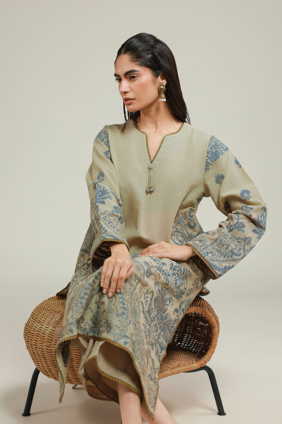 Dyed Jacquard Jacquard Tailored Set - 26-02-1E13-08TA-VG