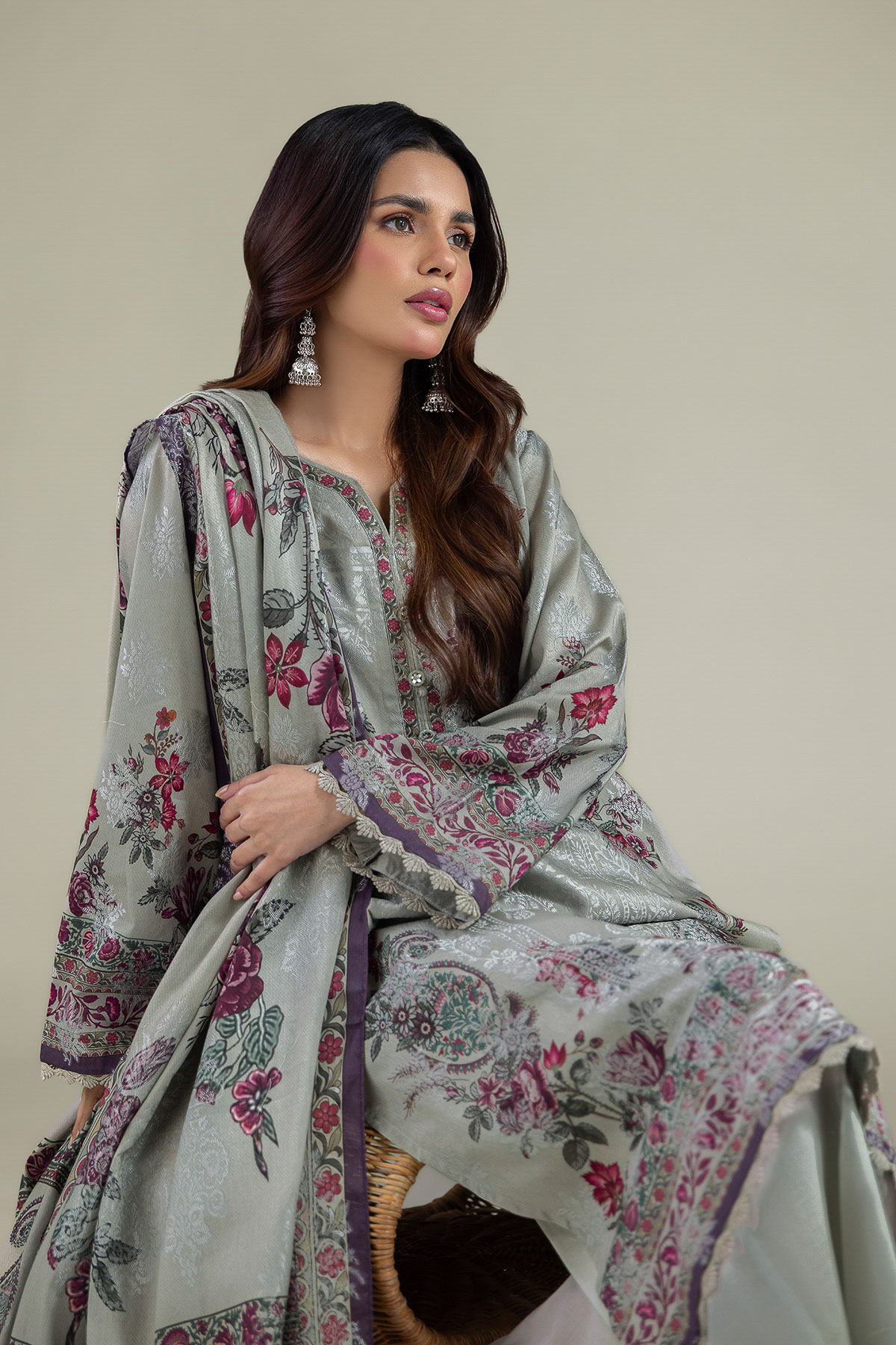 Printed Jacquard Fabrics 3 Piece - T-A33-26-207FD1-VG