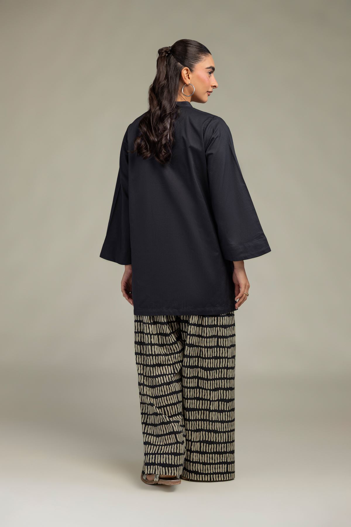 Printed Cambric Solid Cambric Kurta - 12-26-301-A-E1-VG