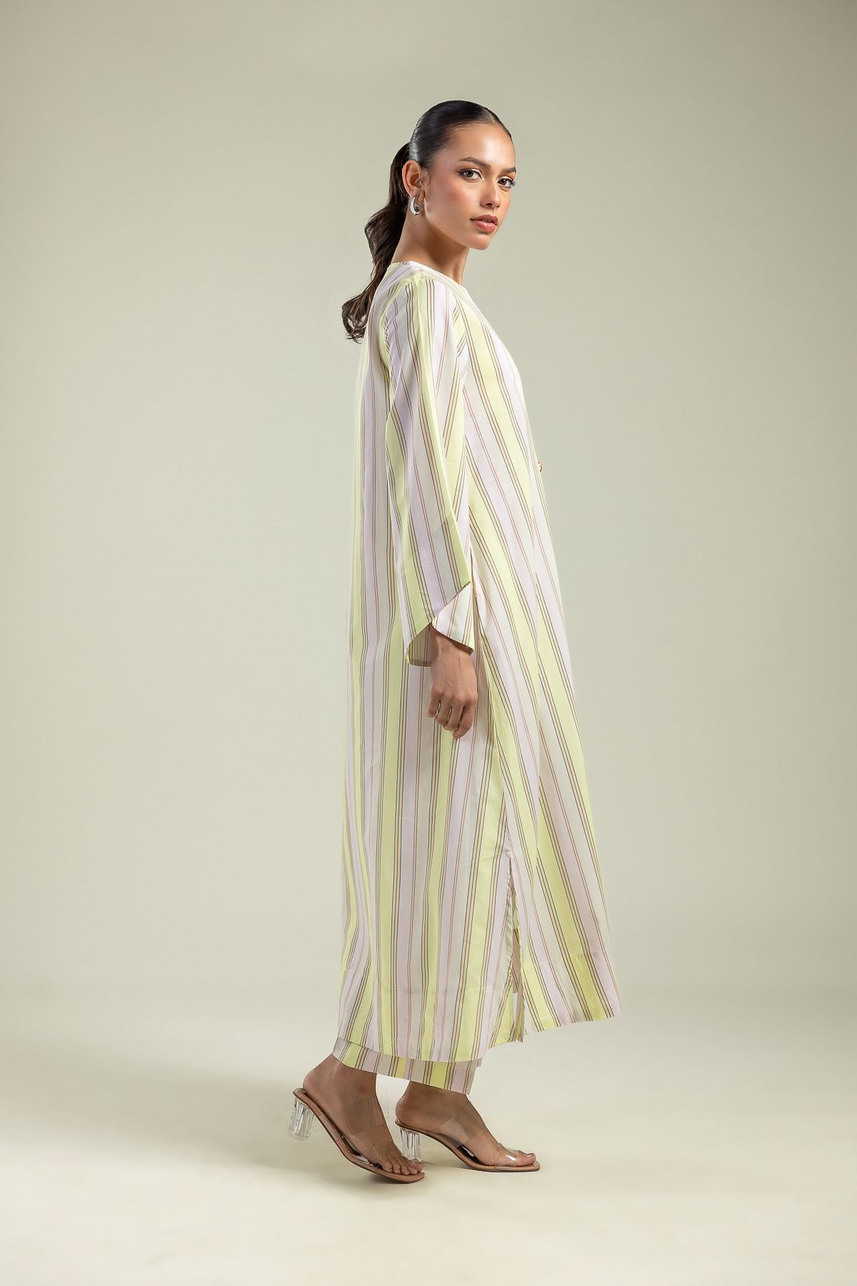Printed Cambric Cambric Striped Pants - 26-01-1E5-09BB-VG