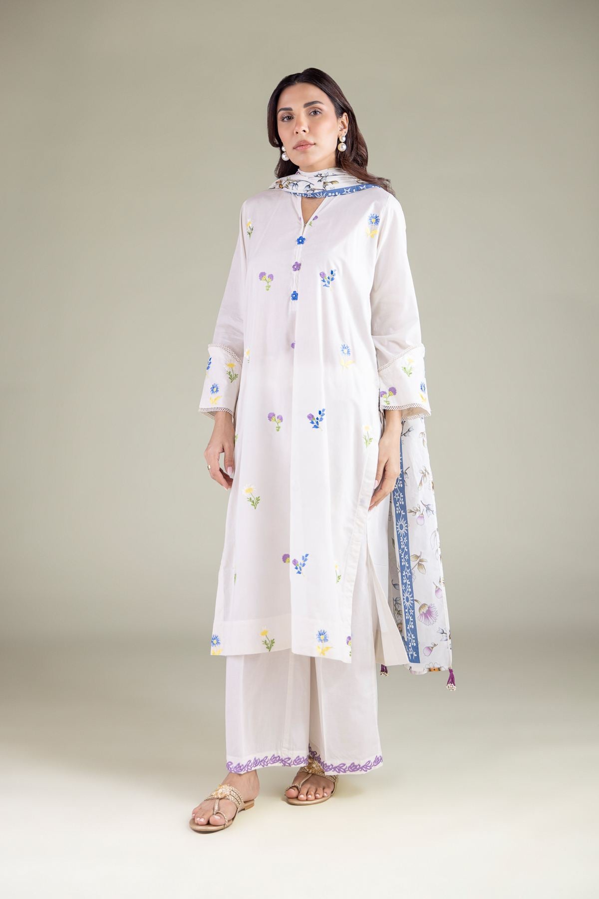 Embroidered Cambric Pants - 1-26-137-A-F-VG