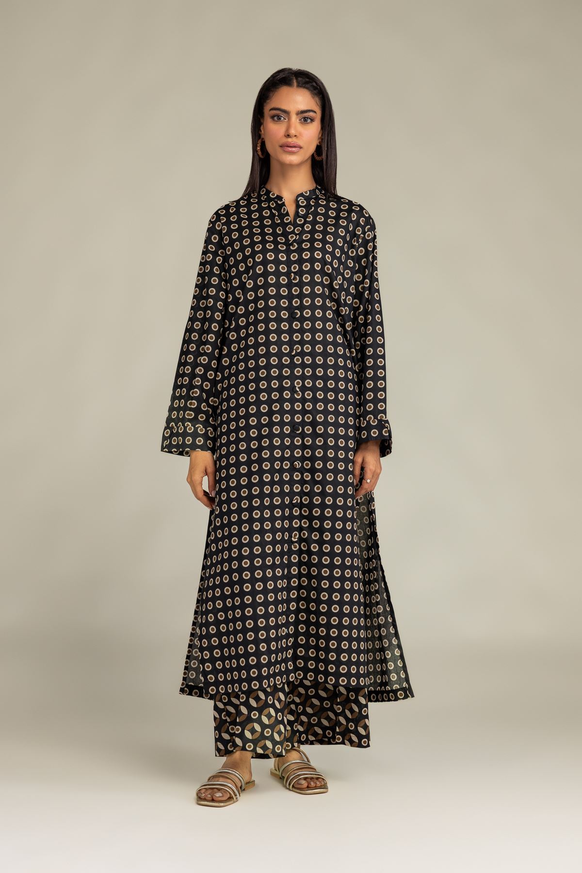Printed Cambric Long Cambric Kurta - 1-26-102-A-F-VG