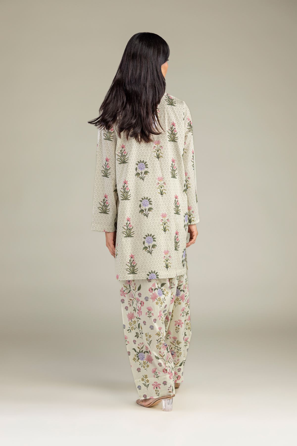 Printed Cambric Floral Cambric Kurta - 1-26-102-A-F-VG