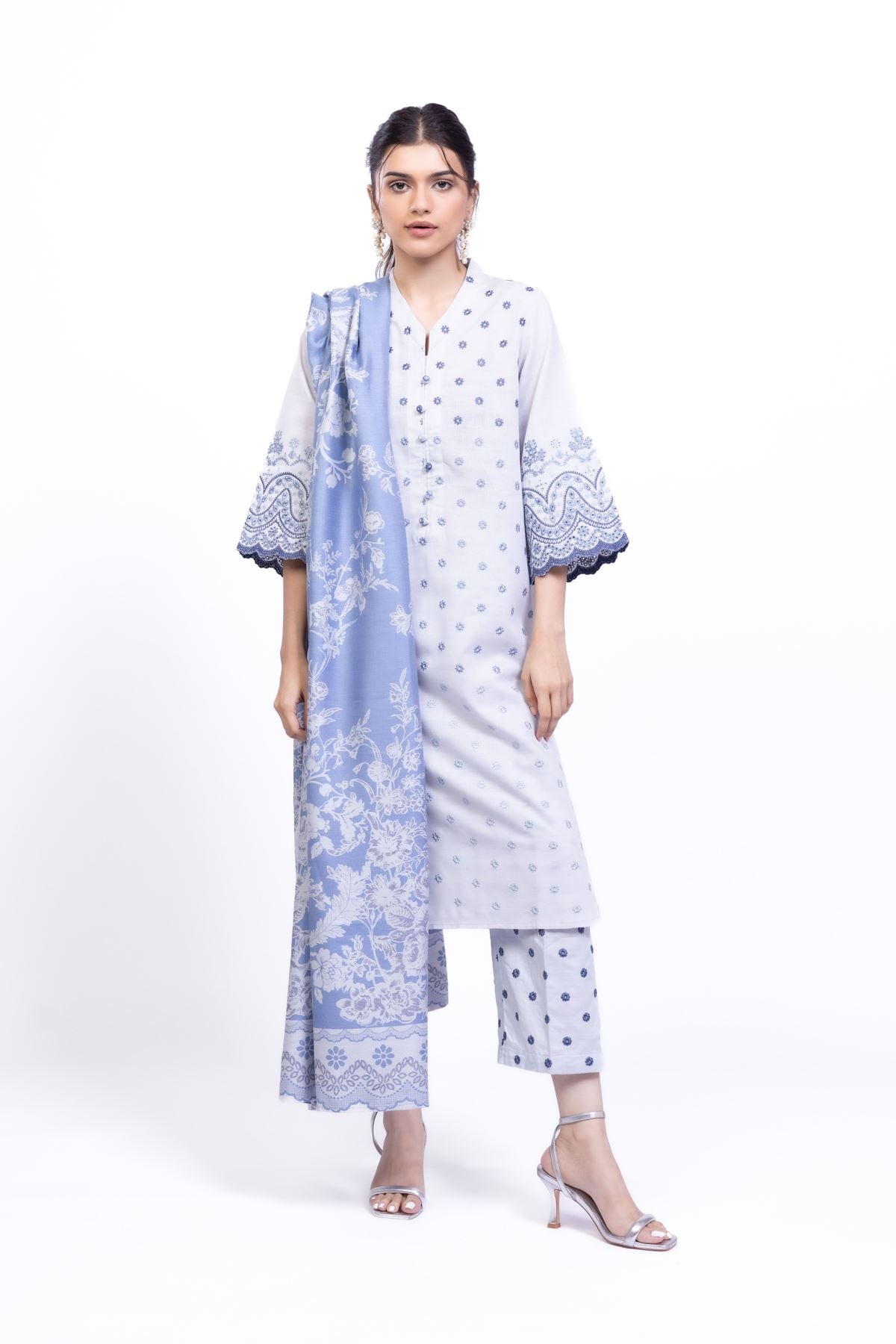 Printed Jacquard Dupatta - OTD4-EX28-04TA-VG