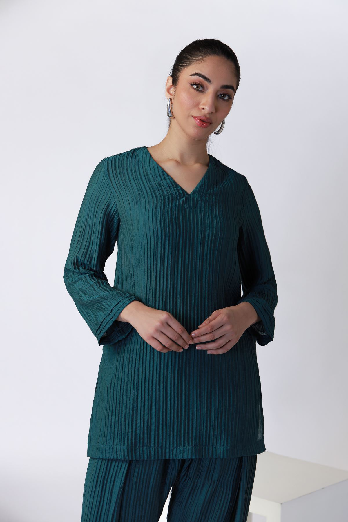 Dyed Ripple Crinkle Kurta - OTD4-EX28-08TA-VG