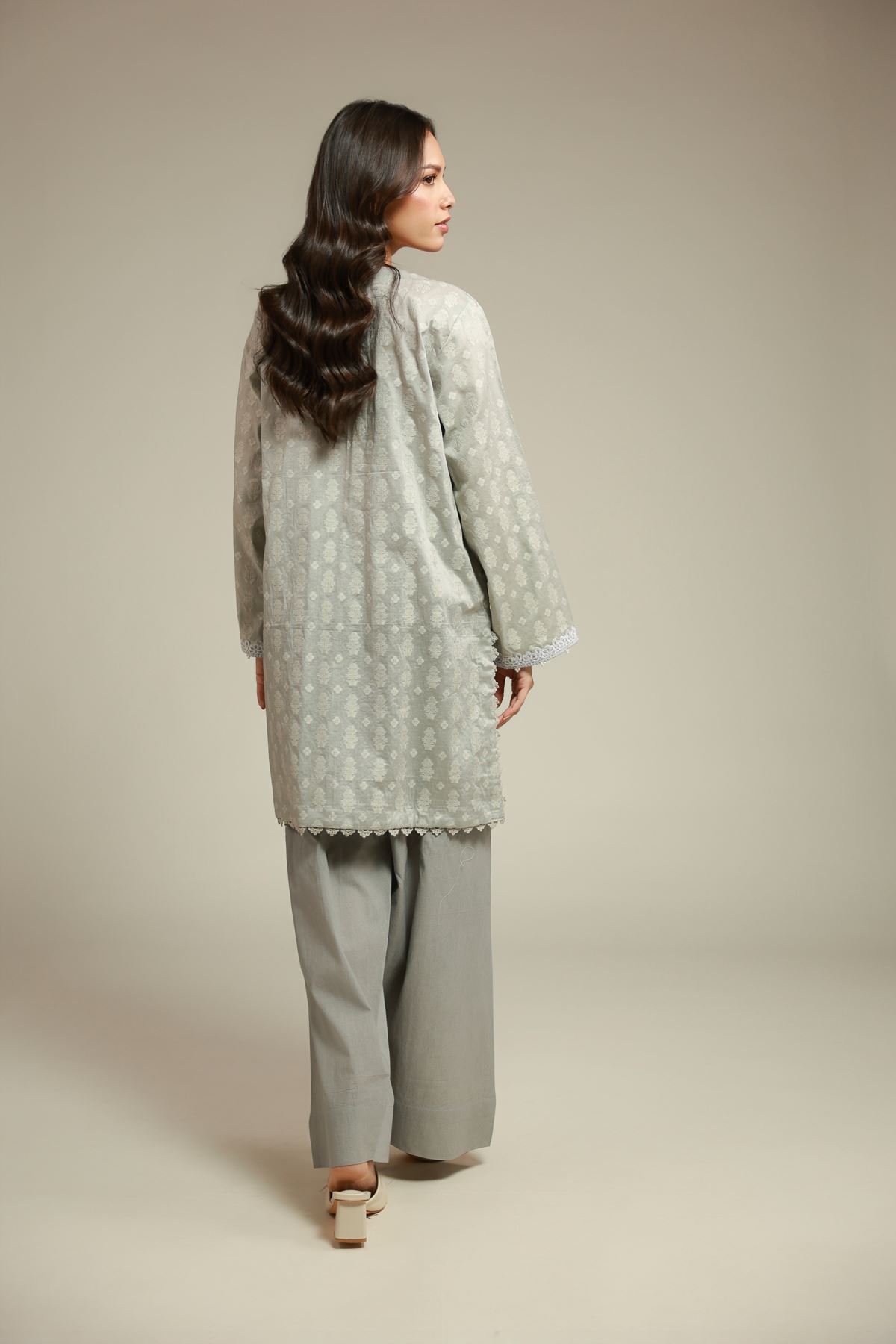 Embroidered Broshia 2 Piece Tailored Set - T-A112-26-109EJ1-VG