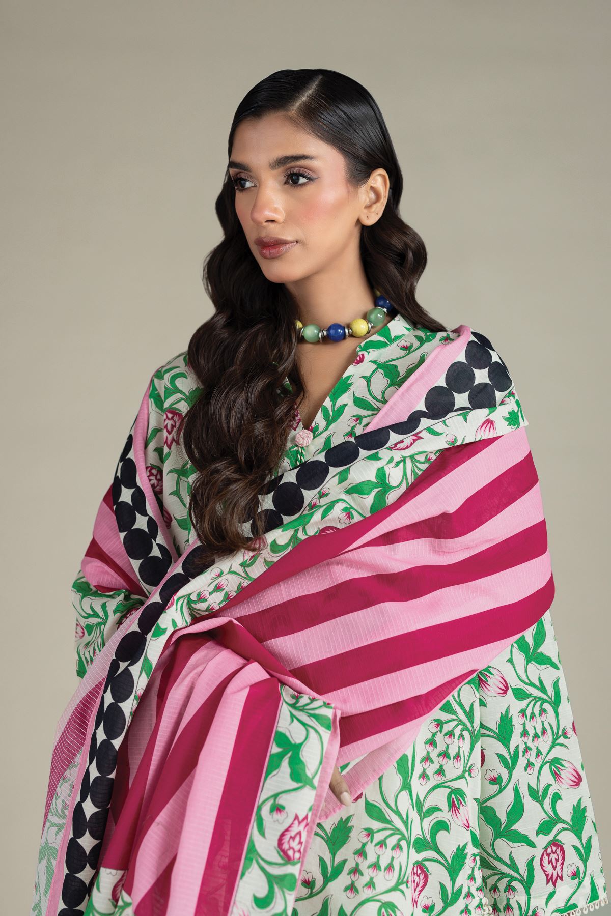 Printed Cambric 3-Piece Floral Suit - CA28BST-VG