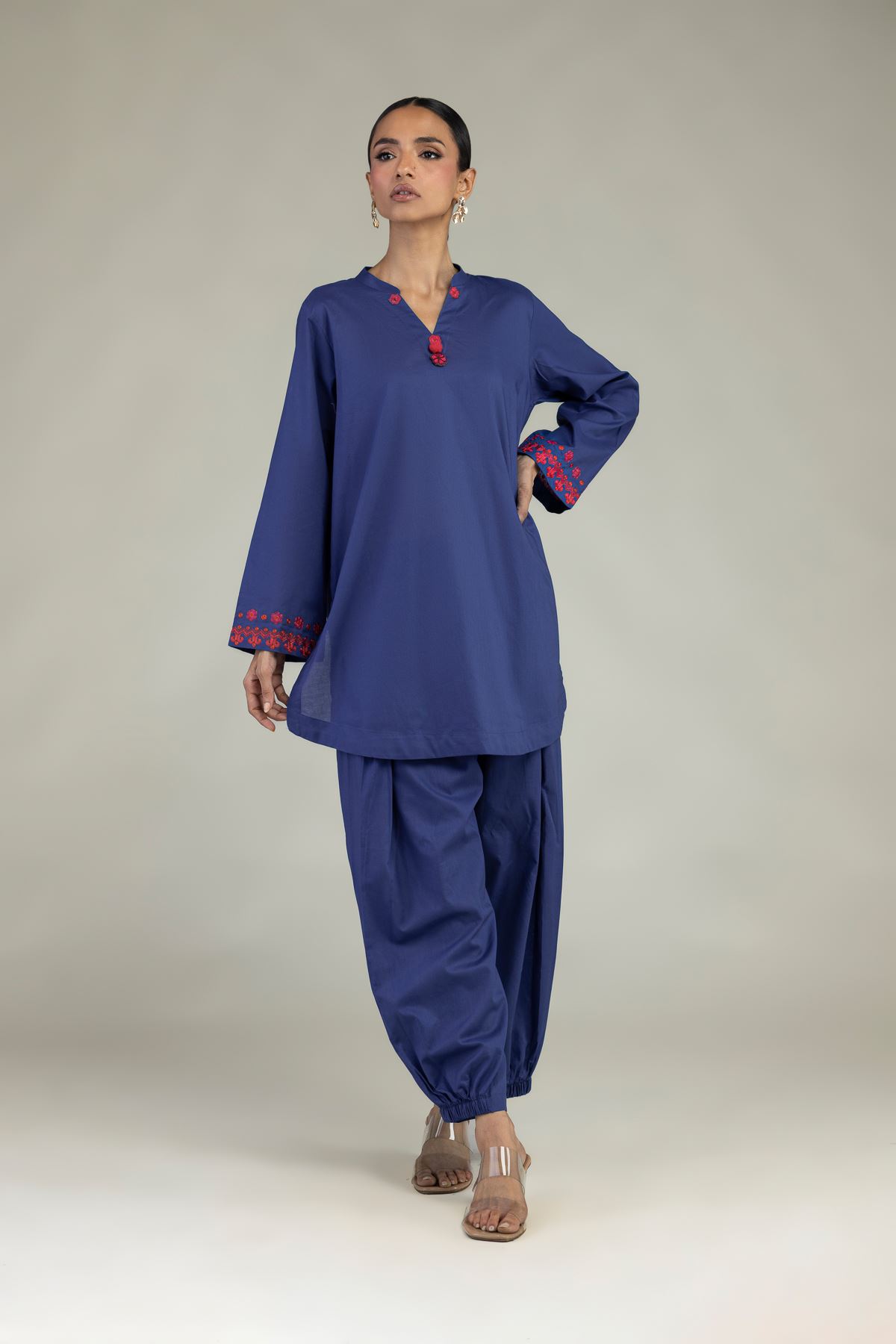 Embroidered Cambric Solid Cambric Shalwar - 1-26-325-A-I1-VG