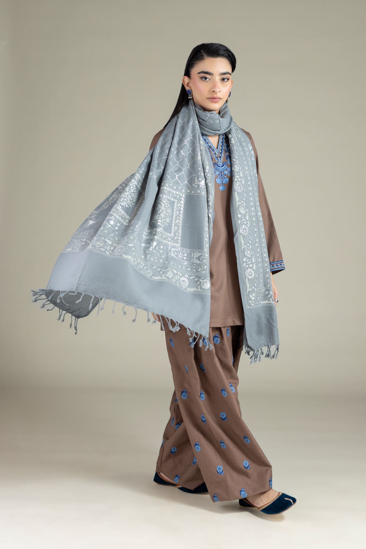 Dyed Acrylic Shawl - 25-10-12E1-04TA-VG