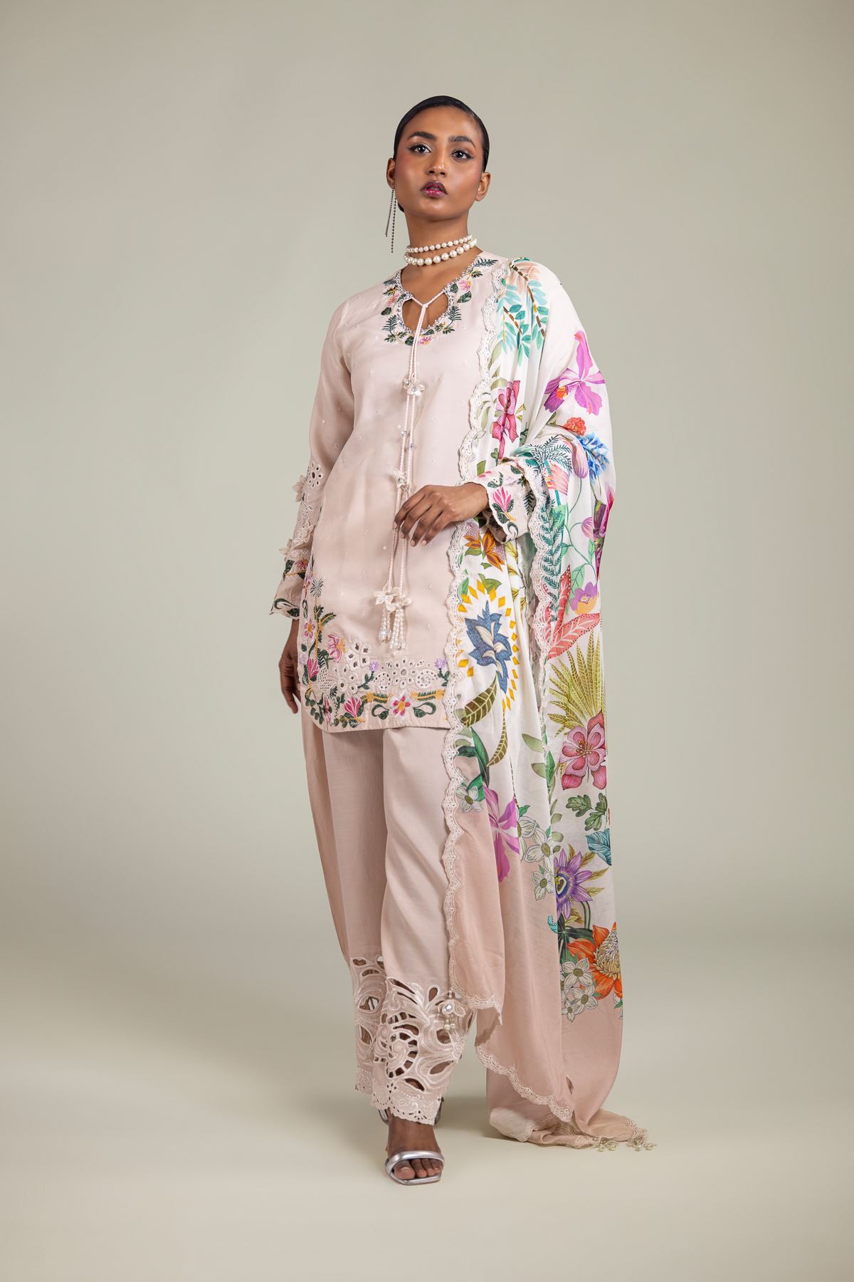 Raw Silk 3-Piece Dress - 1-26-110-A-A-VG
