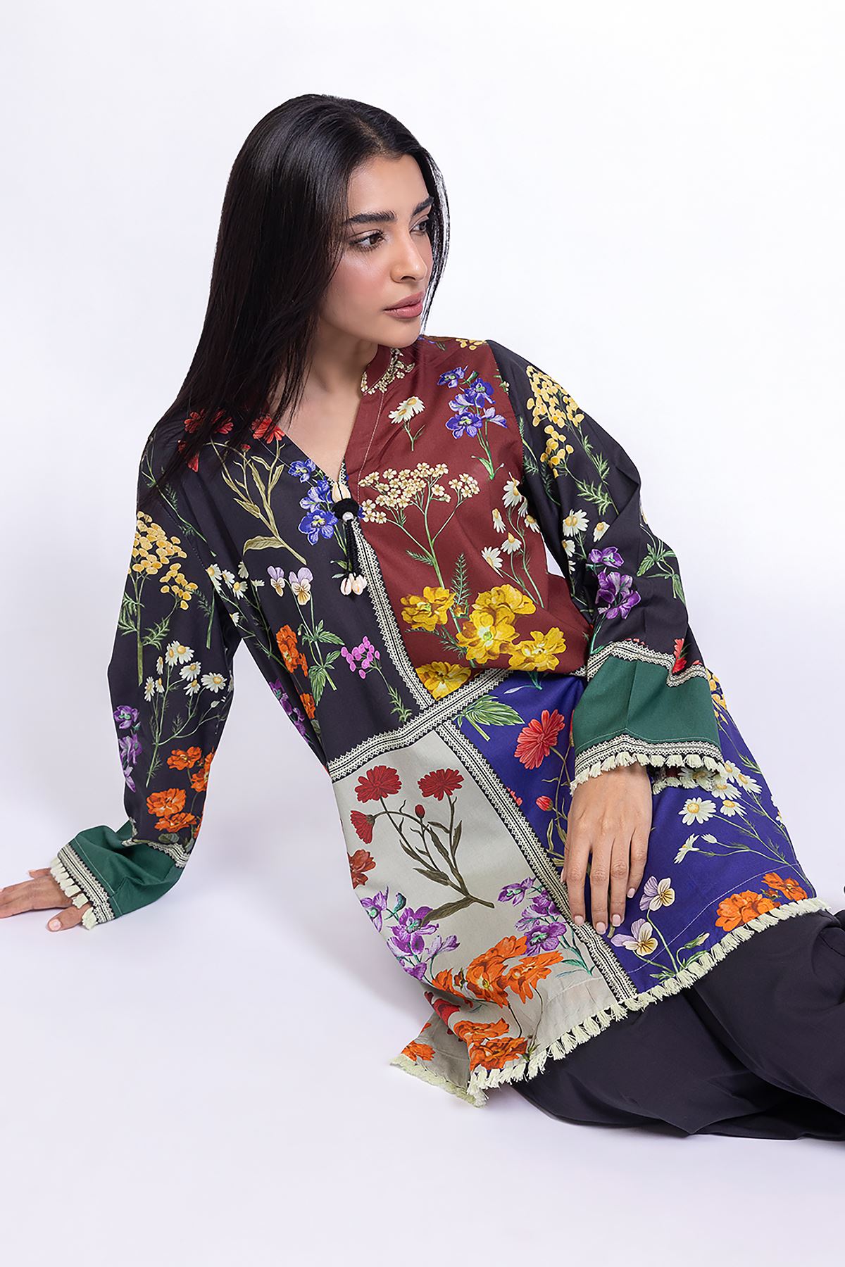 Printed Cotton Viscose Kurta - 1-26-108-A-F-VG