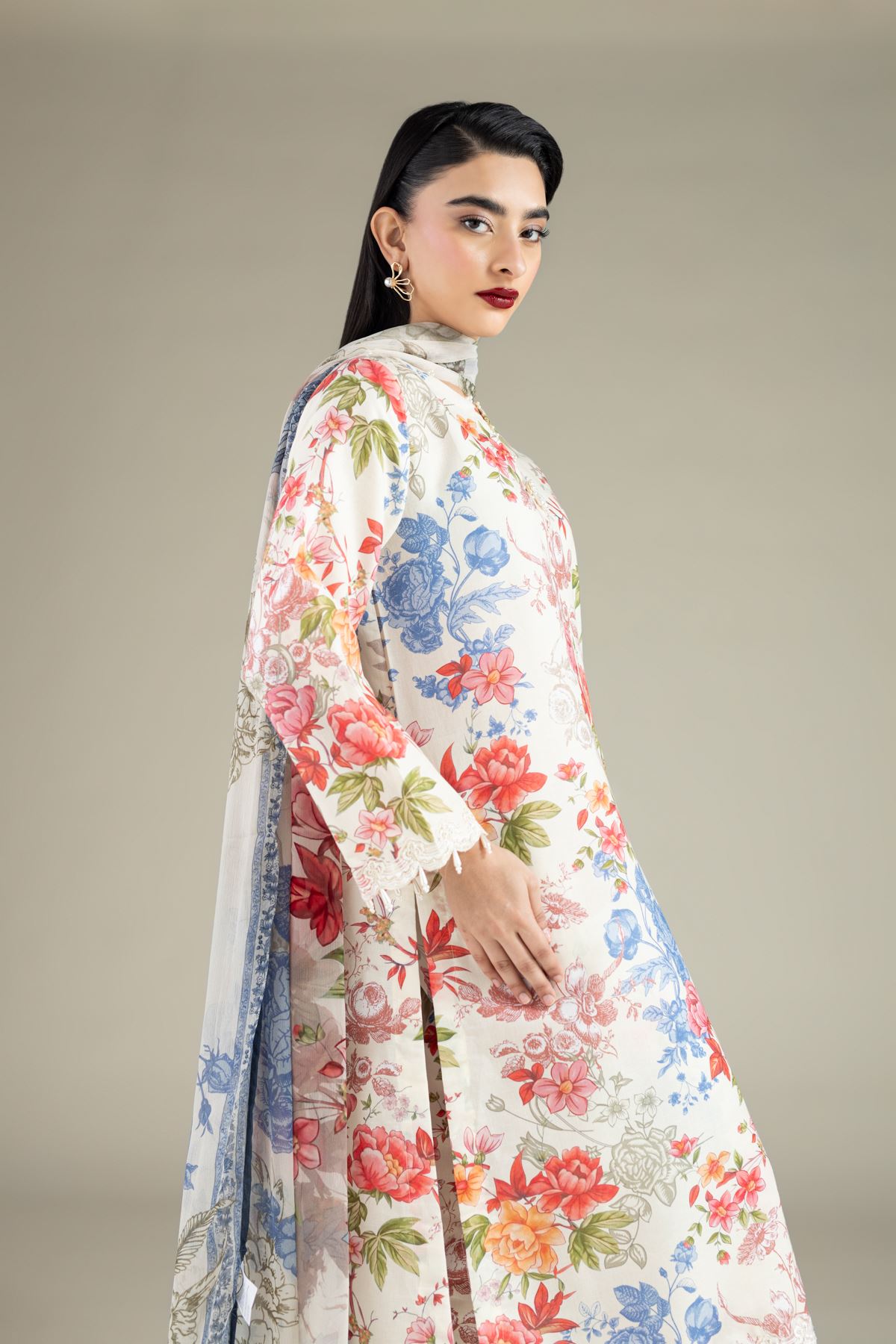 Printed Chiffon Dupatta - 1-26-114-A-E-VG