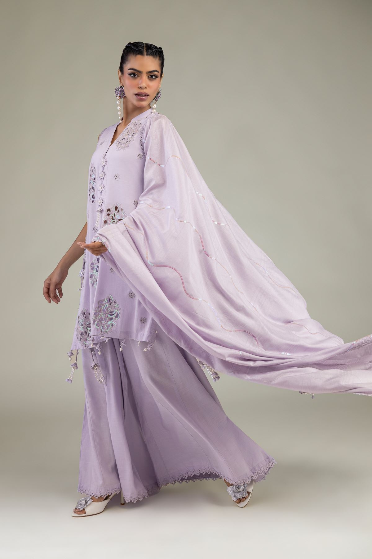 Raw Silk 3-Piece Co-ord Set - T-A11-26-118FI2-VG