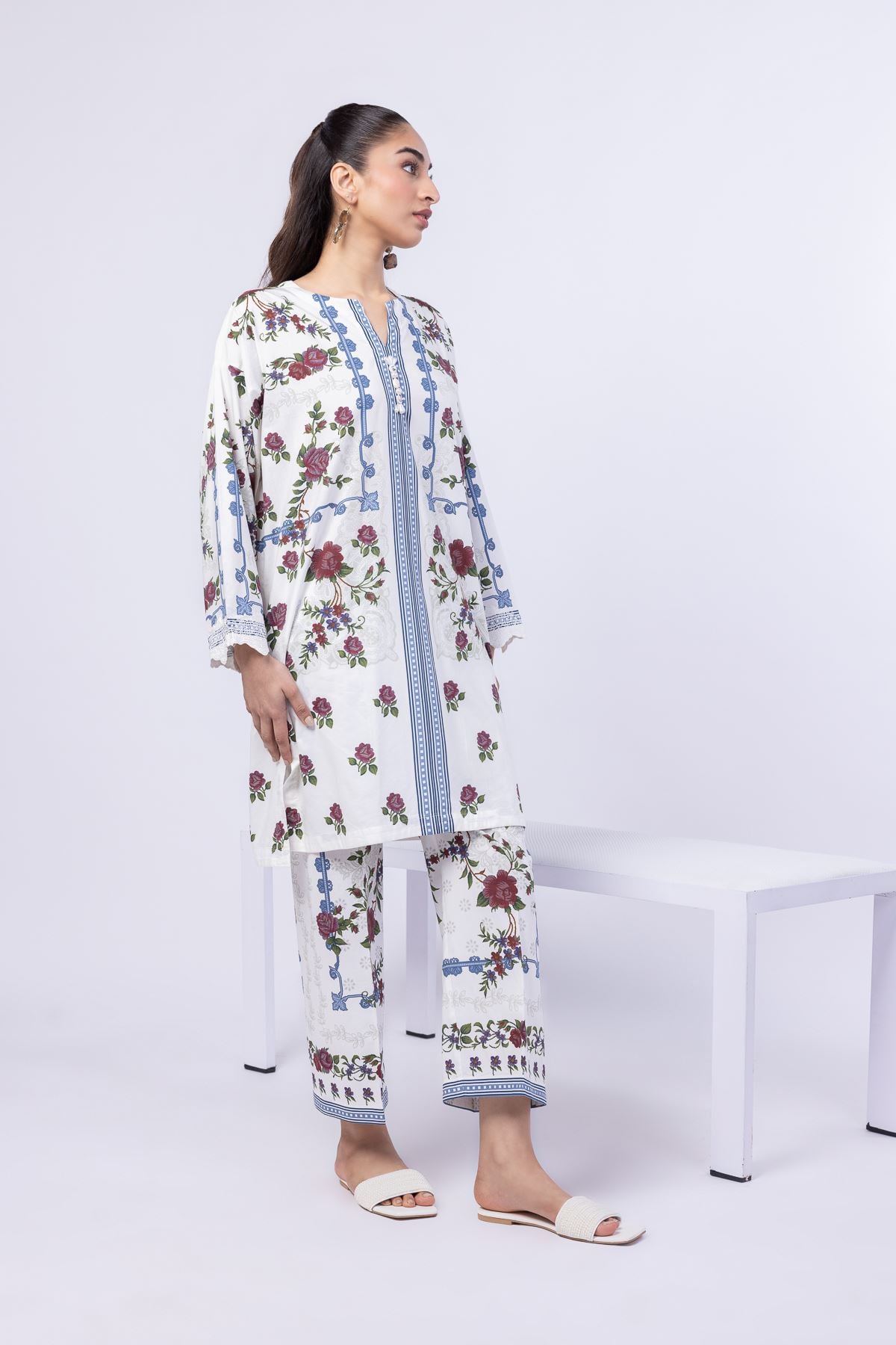 Printed Cotton Viscose Pants - 25-03E40-03BA-VG