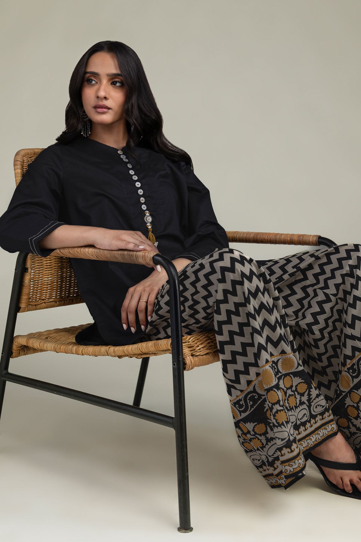Printed Cambric Solid Cambric Kurta - 1-26-301-B-I1-VG