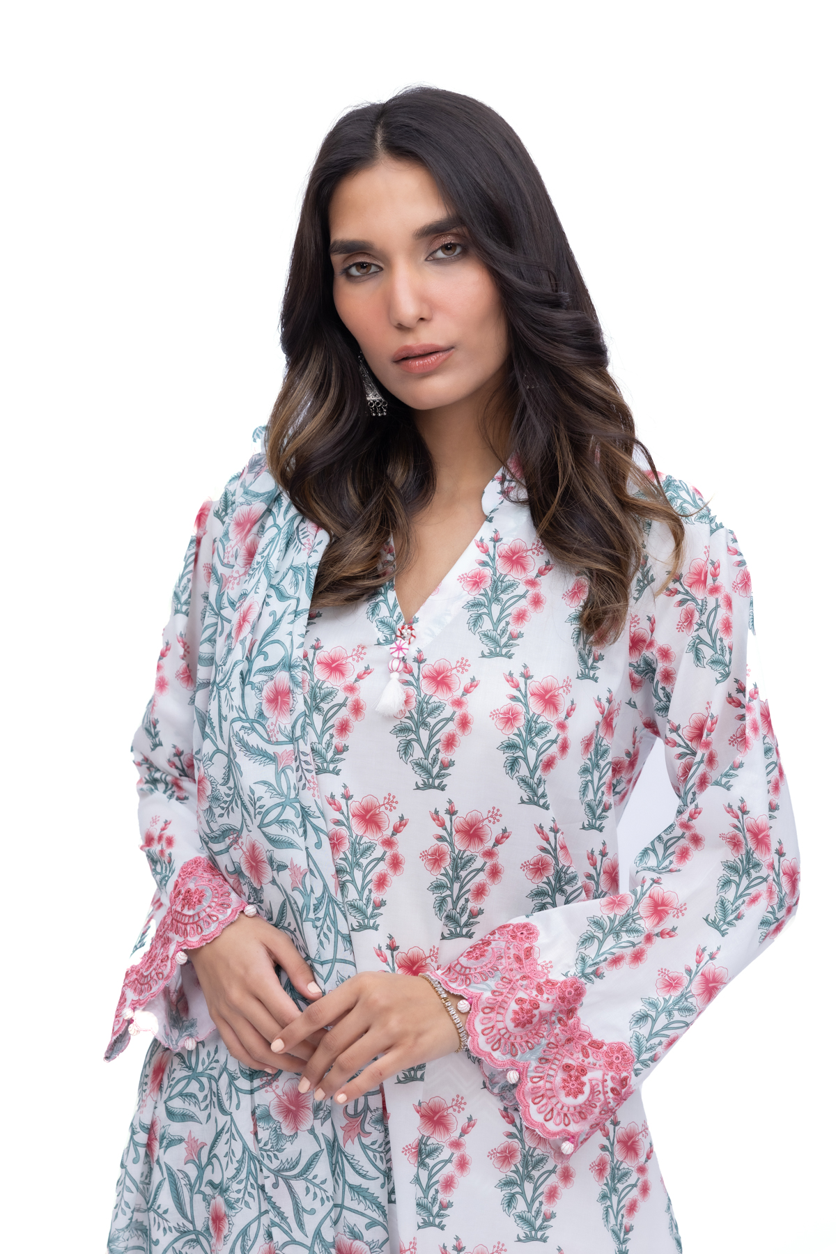 Embroidered Lawn Fabrics 3 Piece - KW38A-VG