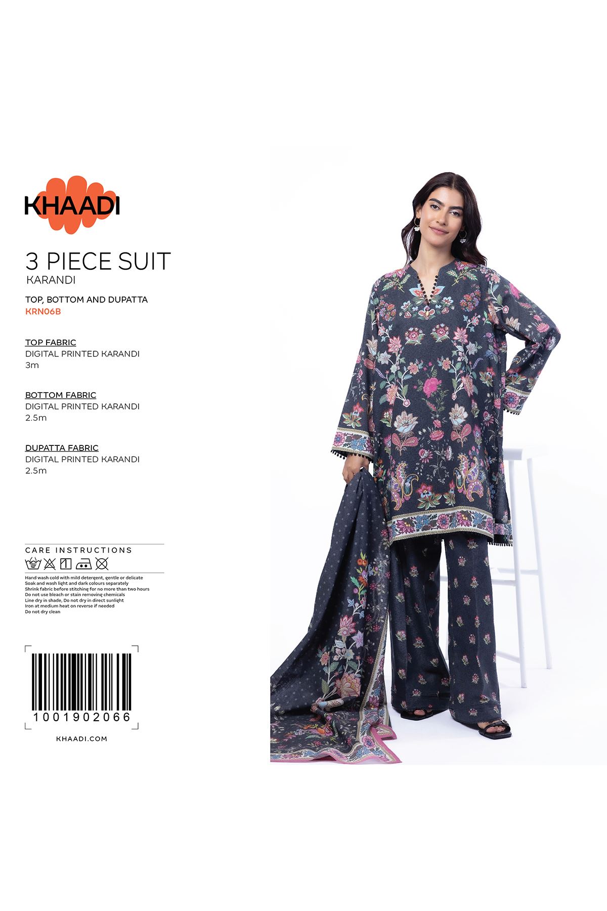 Printed Karandi Fabrics 3 Piece - KW33B-VG