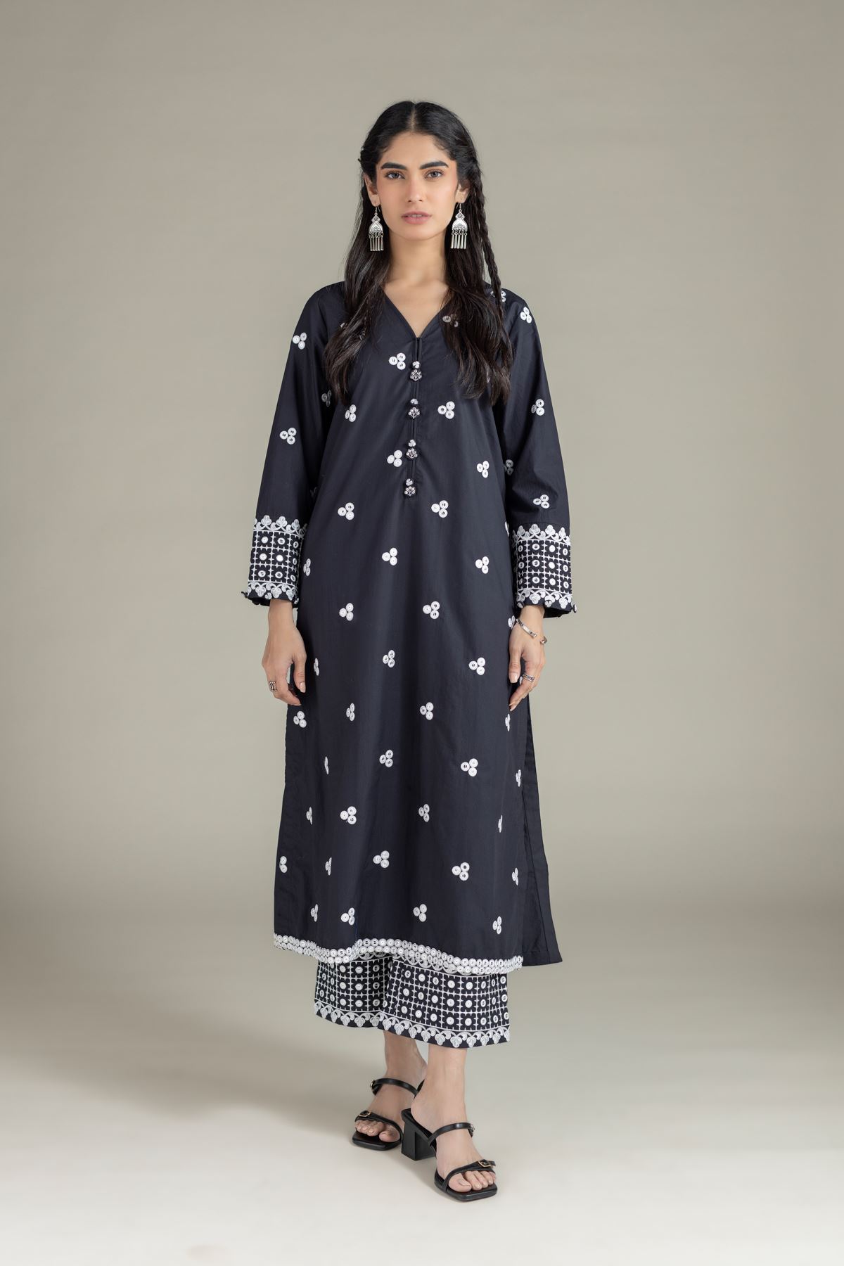Embroidered Poplin Kurta - OTD4-EX23-05TA-VG