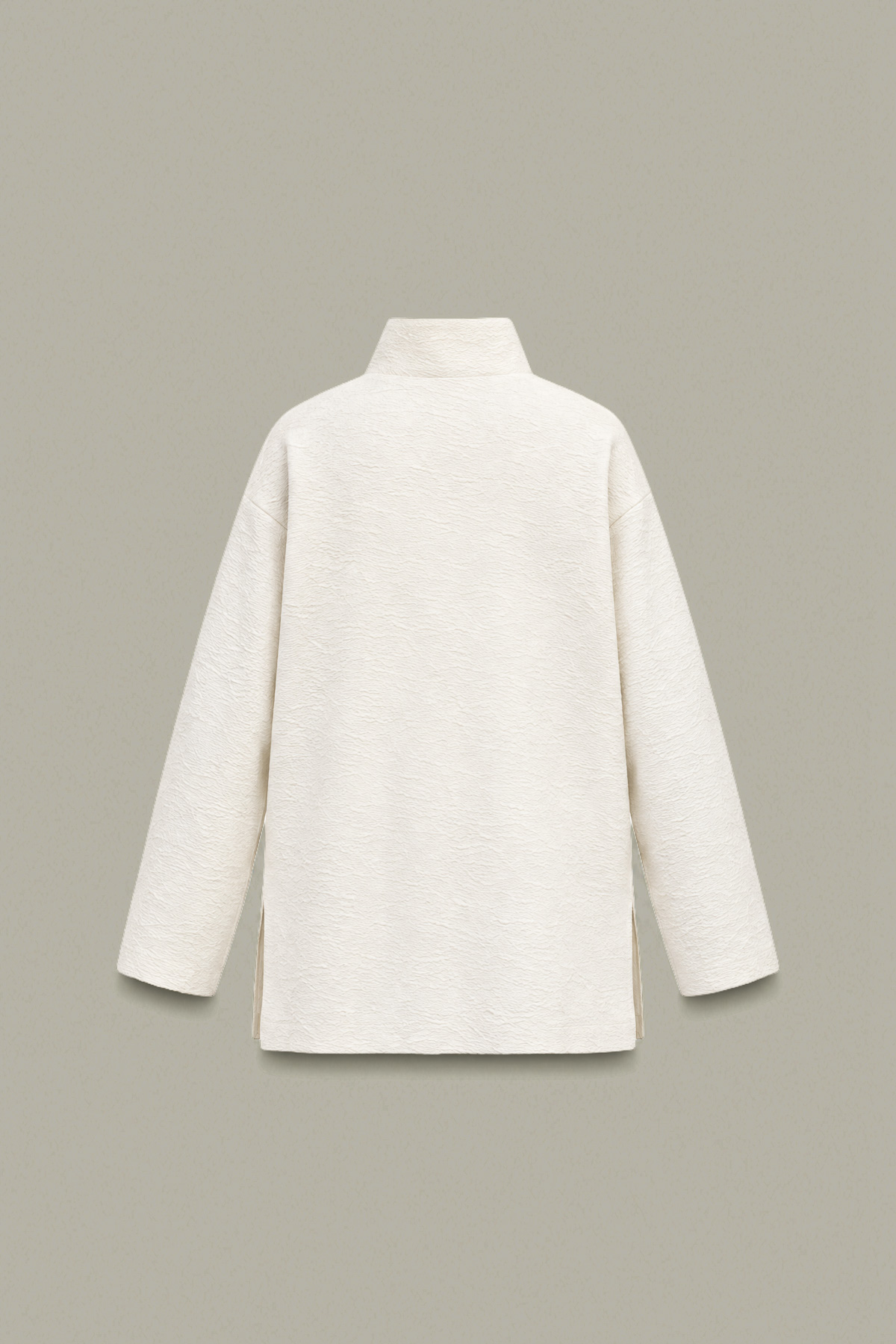 Dyed Textured Cotton Off-White Solid Sweatshirt - 2-26-308-A-G1-VG