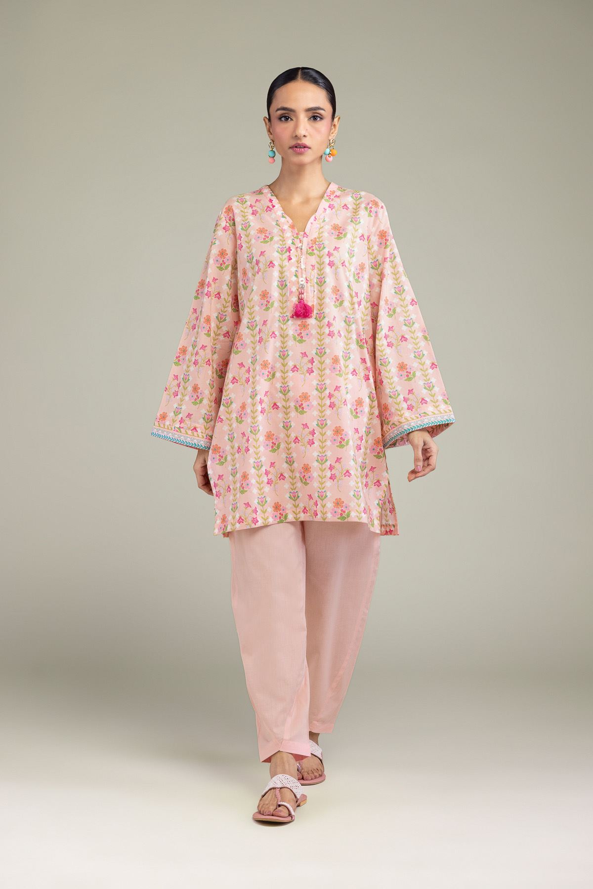 Printed Cambric Solid Cambric Shalwar - 1-26-213-A-G1-VG