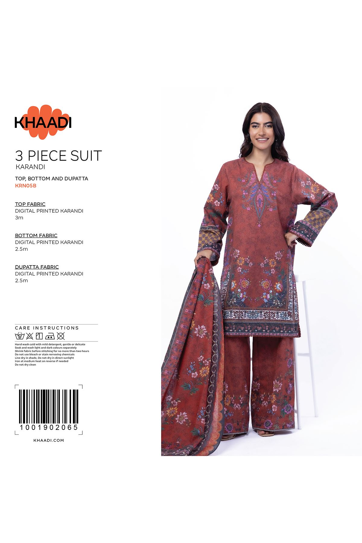 Printed Karandi Fabrics 3 Piece - CA31B-VG