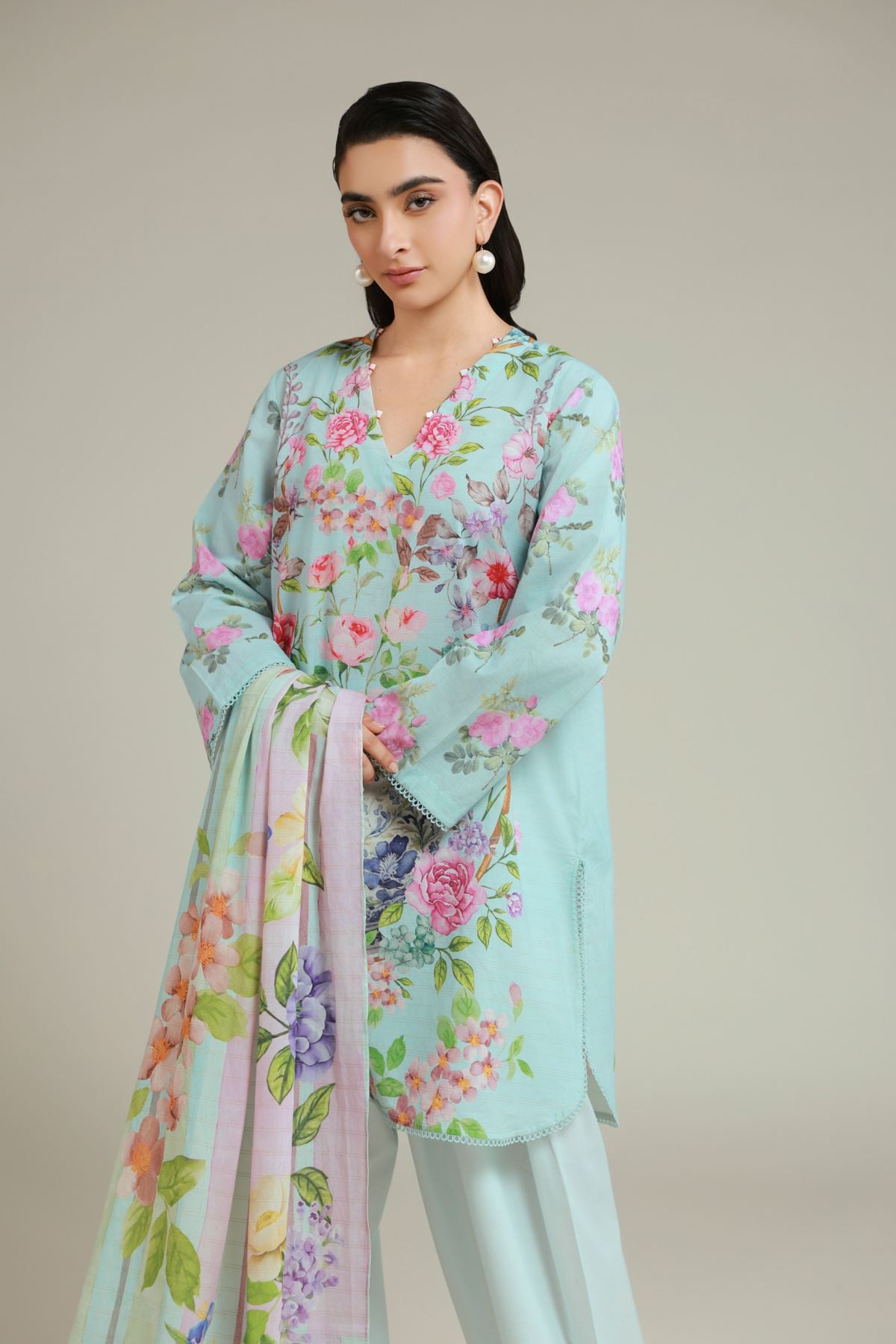 Printed Messuri Tailored 3-Piece Set - T-A22-26-107FA-VG