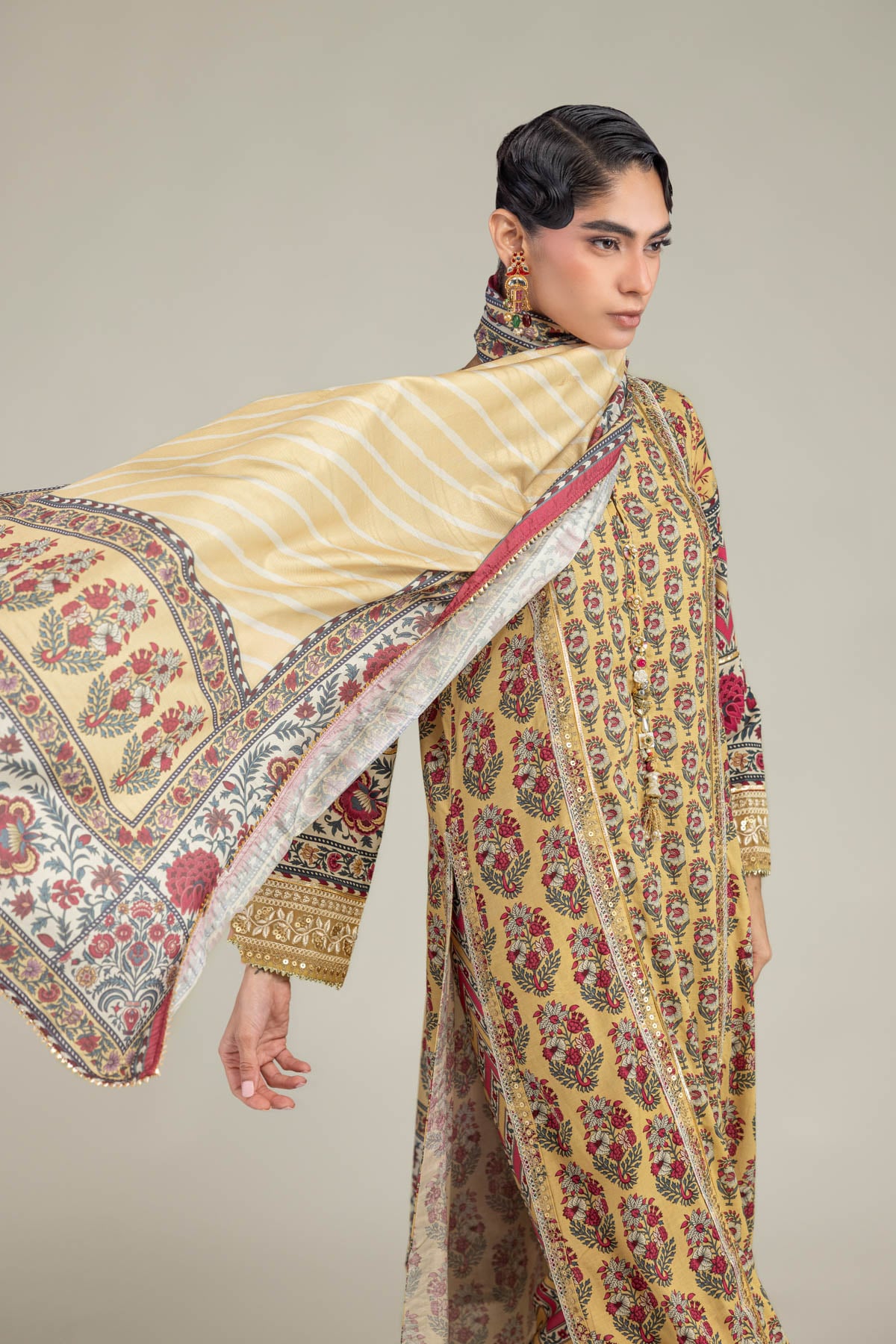 Embroidered Polyester Silk Polyester Silk Dupatta - 1-26-102-A-F-VG