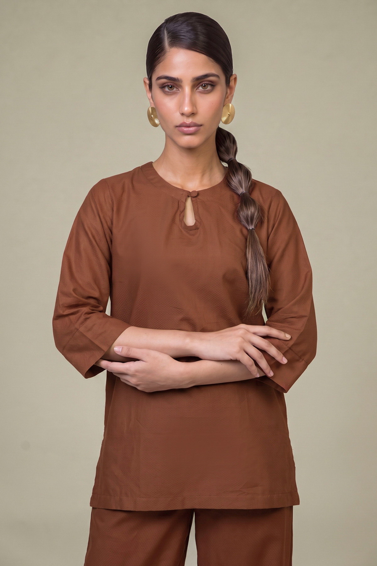 Dyed Cotton Dobby Tailored 2-Piece Set - 2-26-308-A-G1-VG