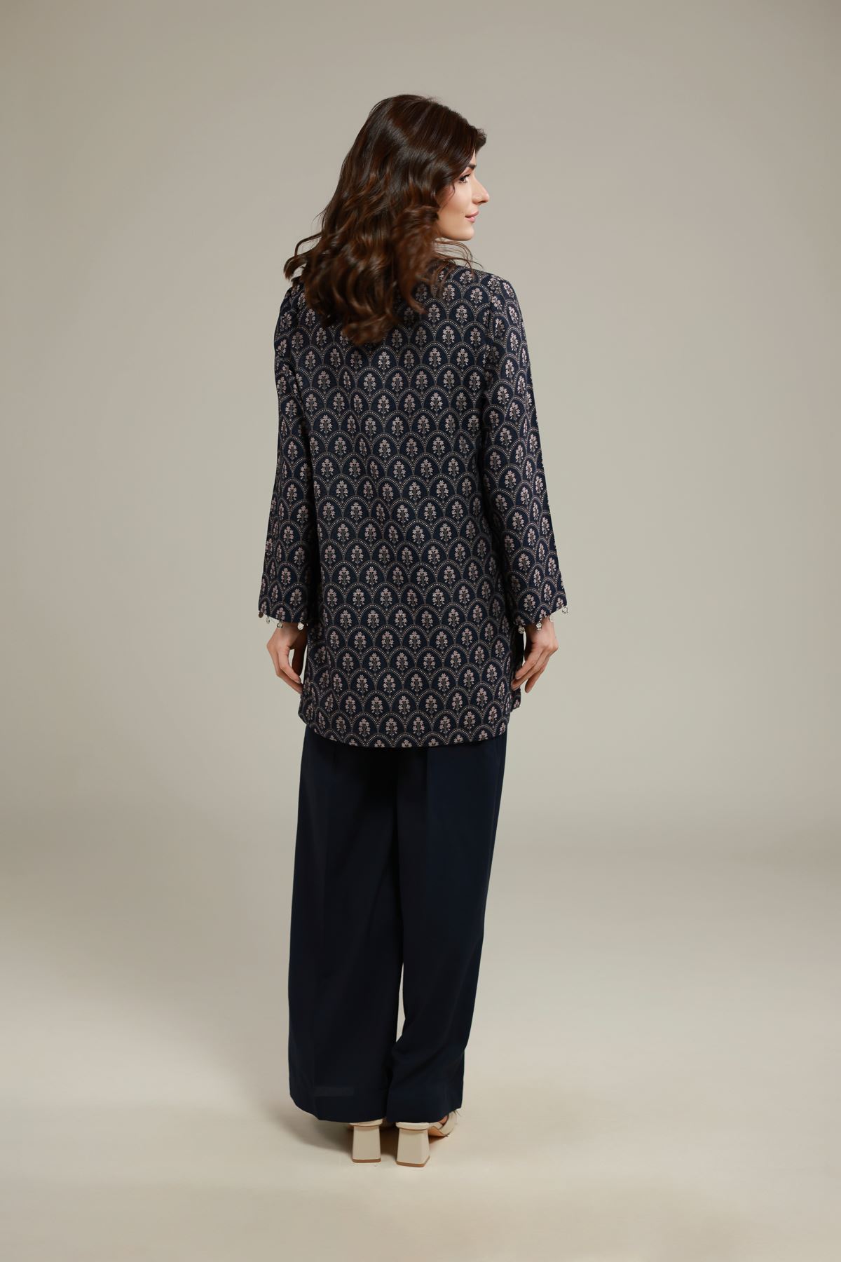 Dyed Jacquard Kurta - 25-07-7E8-11TA-VG