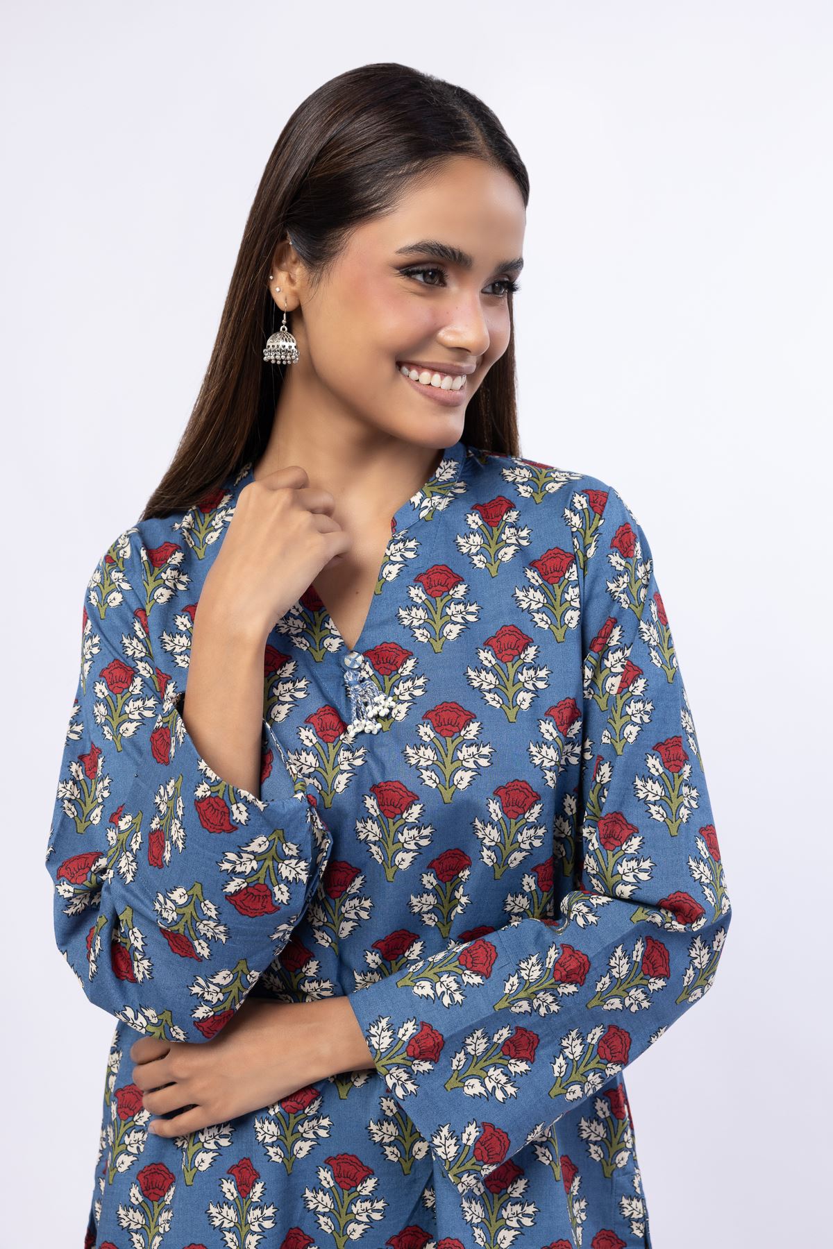 Printed Crosshatch Poplin Kurta - 25-09-11E11-10TA-VG