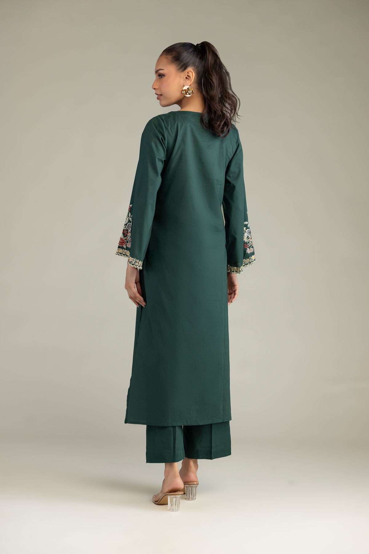Embroidered Cambric Green Cambric Kurta - T-A11-26-210FG1-VG