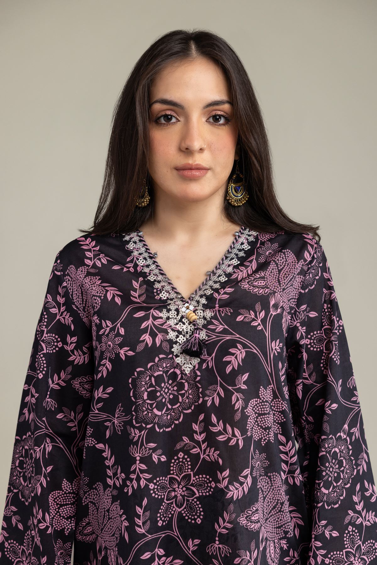 Embroidered Cambric Fabrics 2 Piece | Top and Bottom - A22-26-214FH1-VG