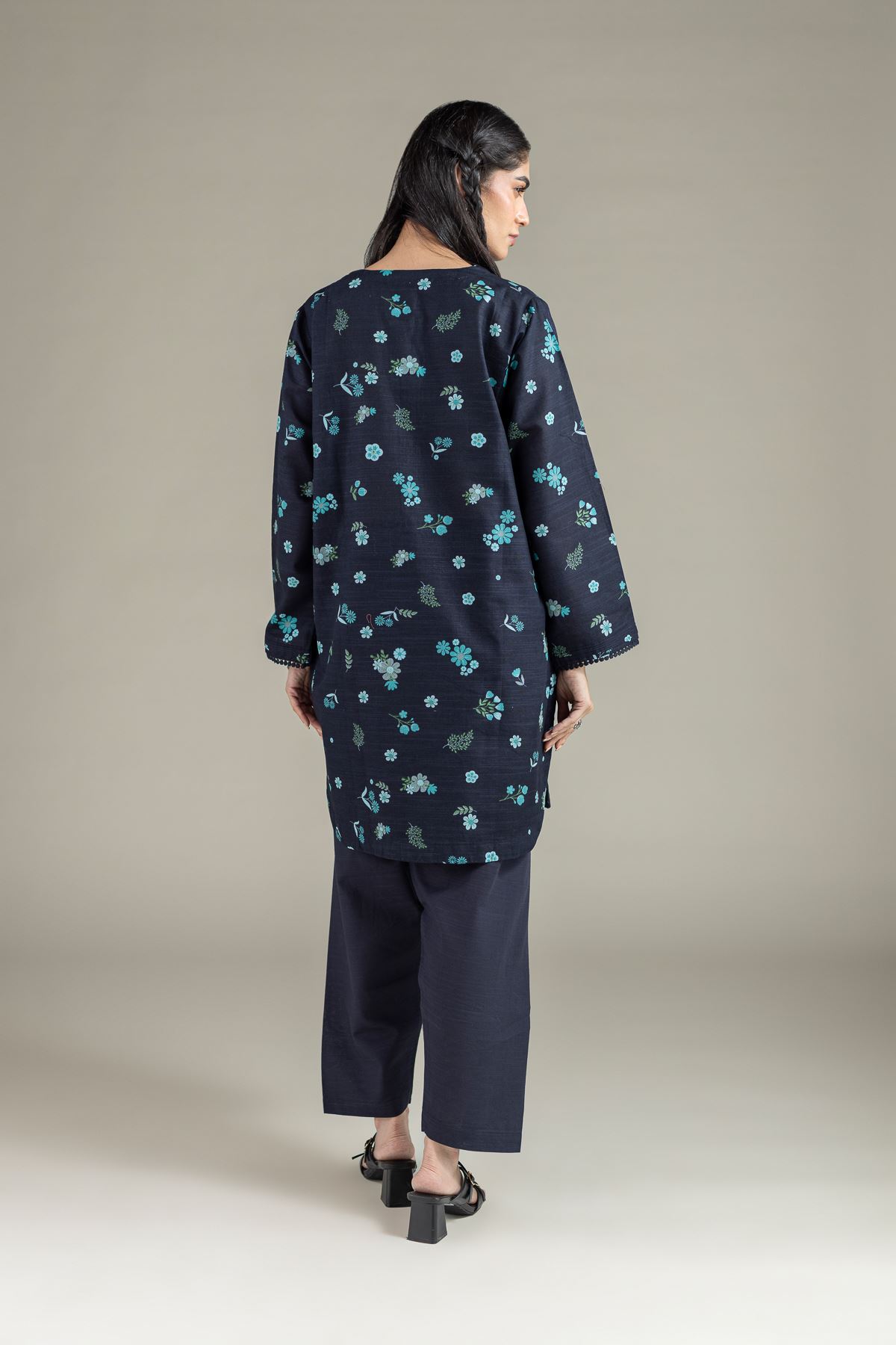 Printed Khaddar Kurta - OTD4-EX22-10TA-VG