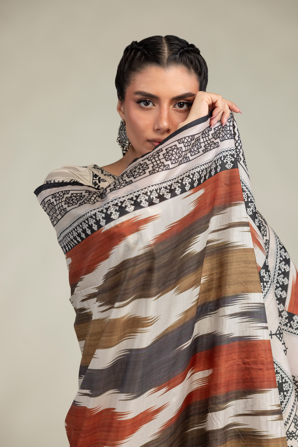 Embroidered Polyester Silk Polyster Silk Dupatta - 1-26-102-A-F-VG