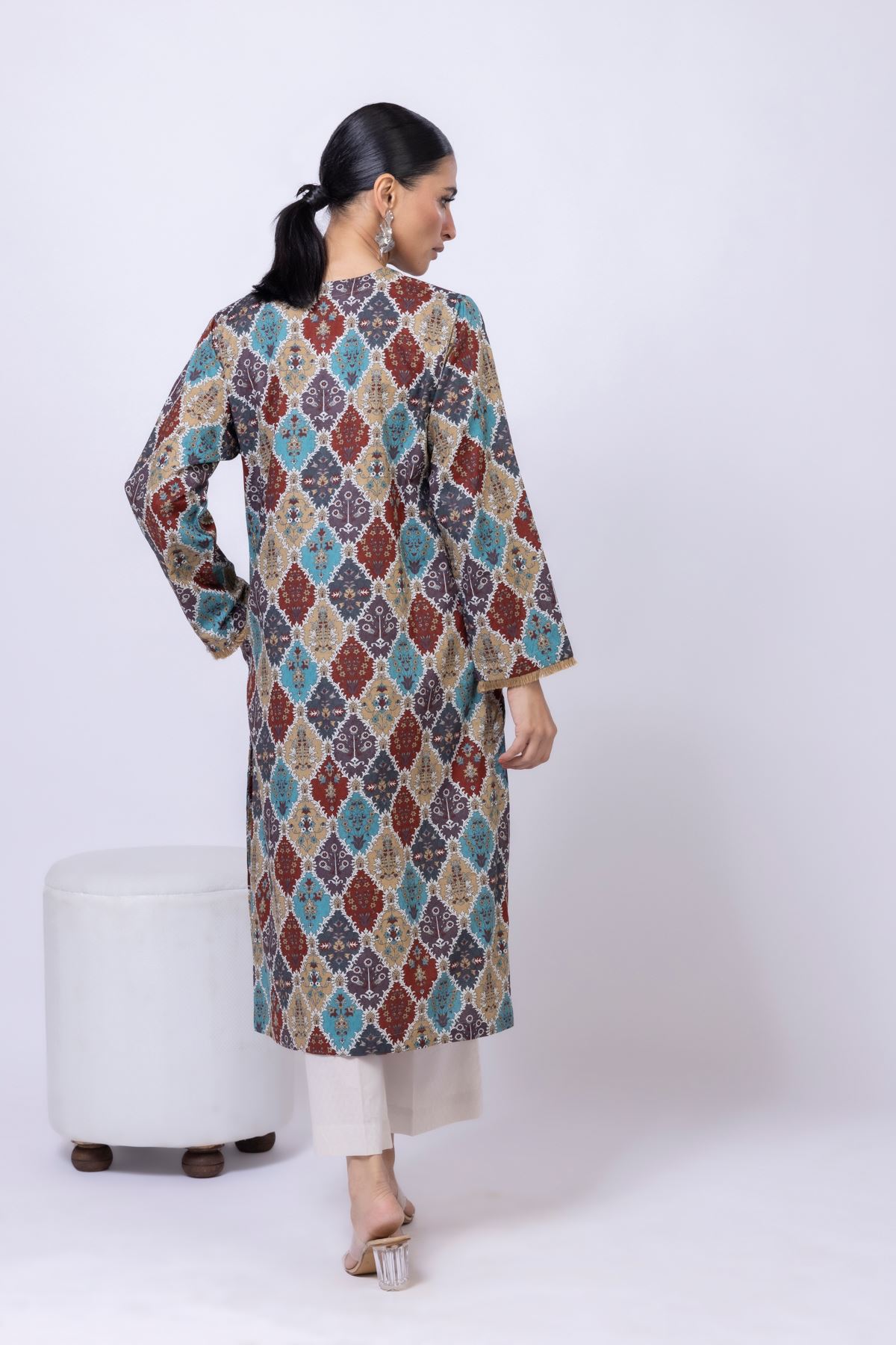 Printed Cotton Dobby Kurta - 25-04E43-01TB-VG