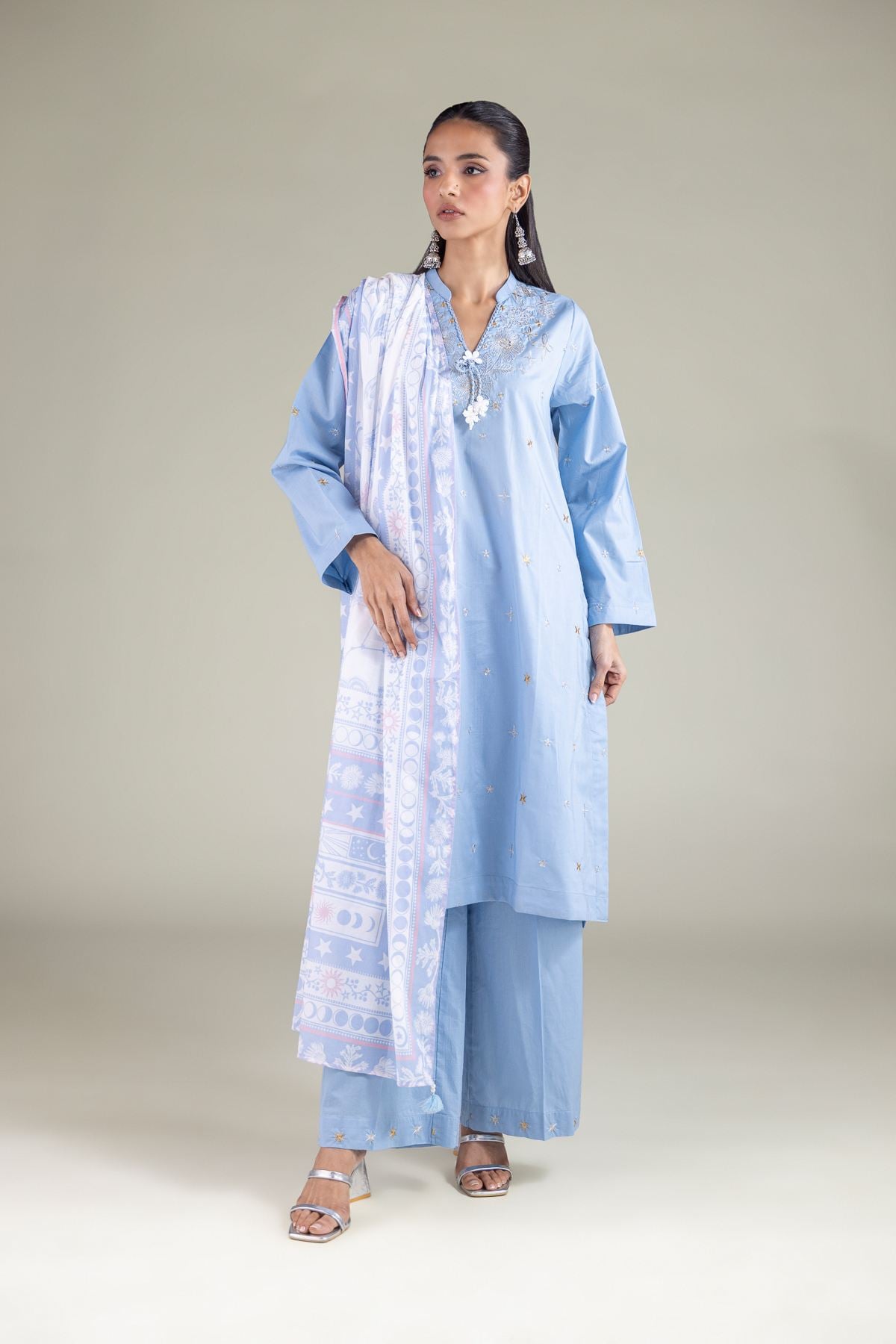 Embroidered Cambric Pants - 1-26-127-A-E-VG