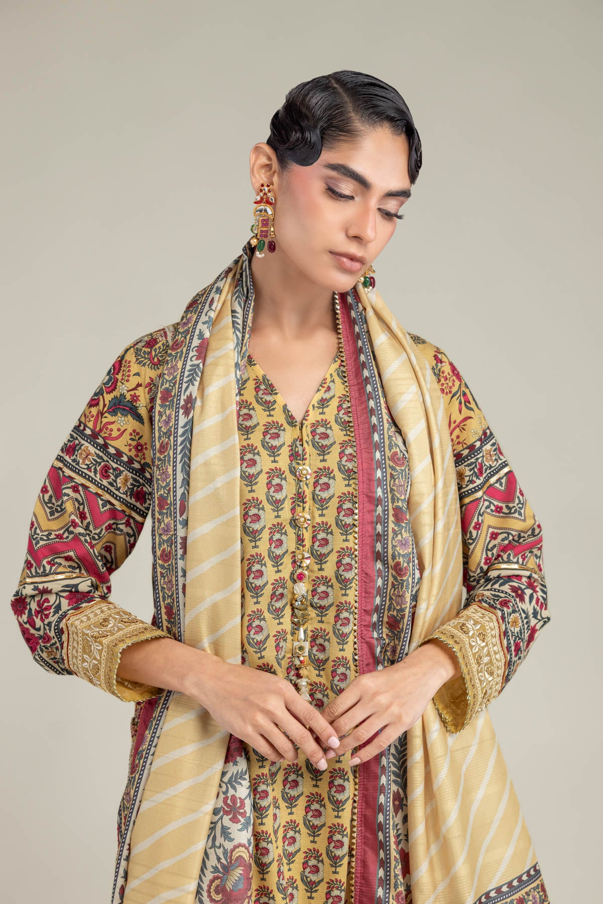Embroidered Polyester Silk Polyester Silk Dupatta - 1-26-102-A-F-VG