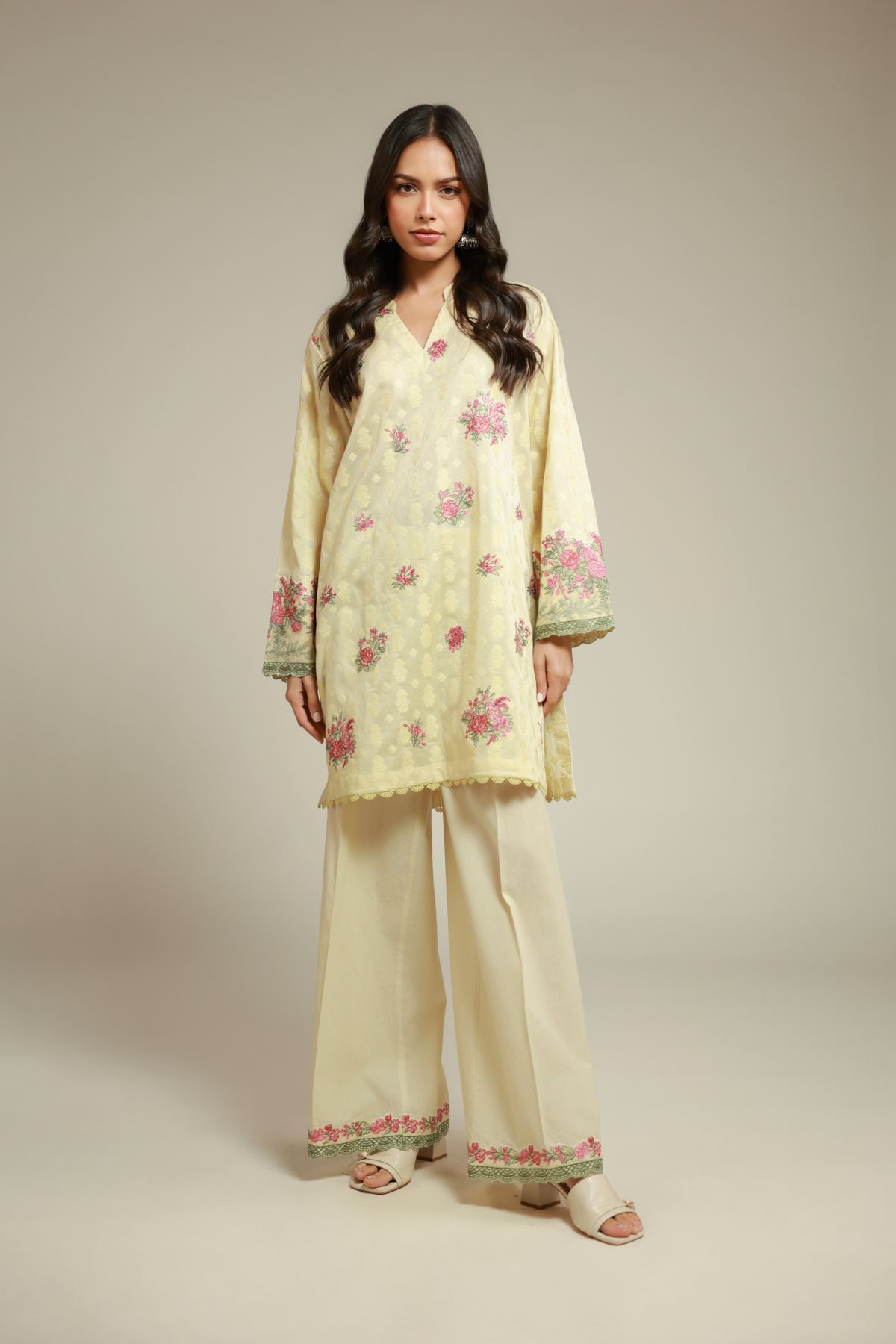 Embroidered Broshia 2-Piece Tailored Set - T-A113-26-111EE1-VG