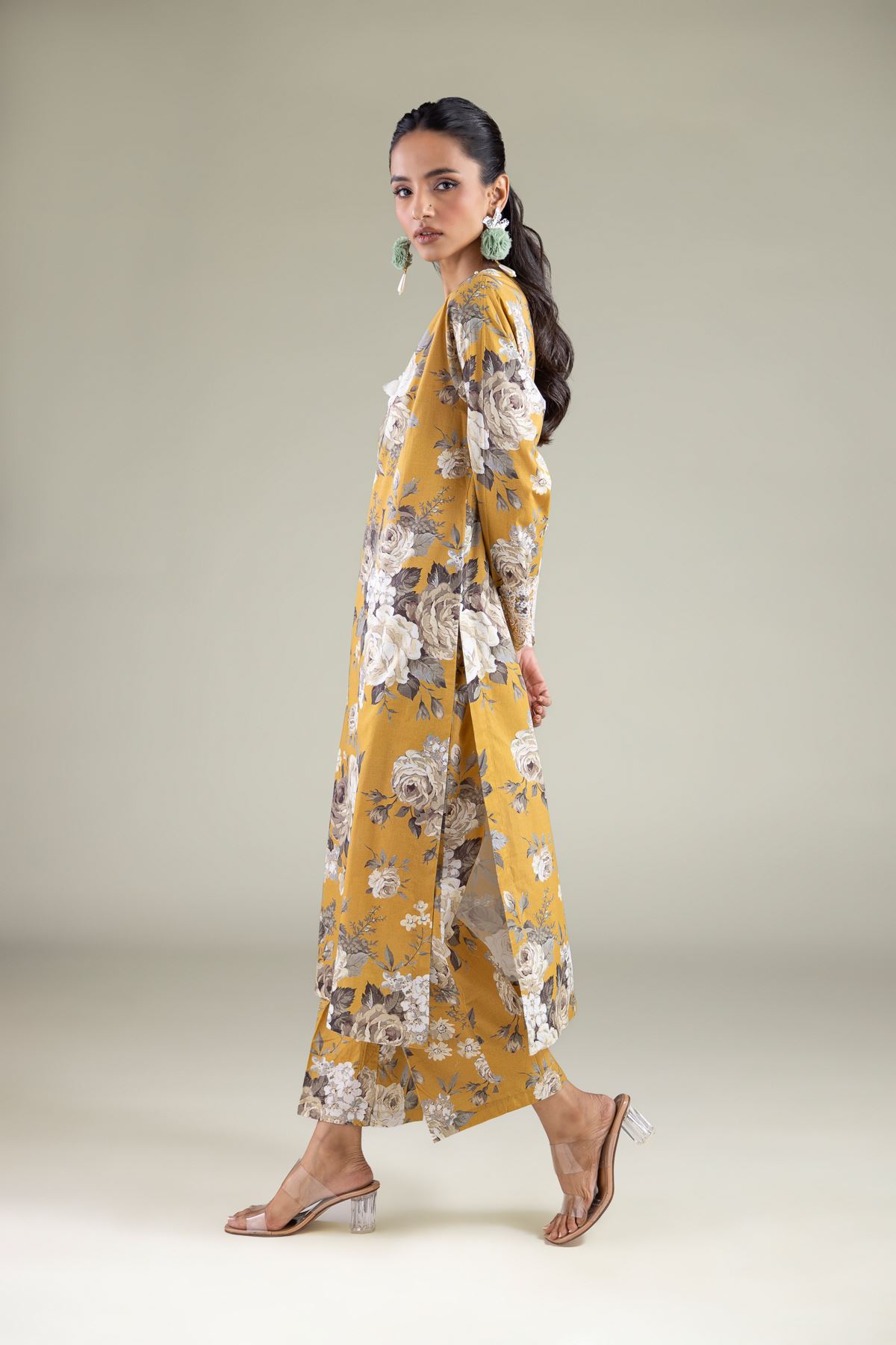Embroidered Cambric Regular Floral Pants - 1-26-117-A-D-VG